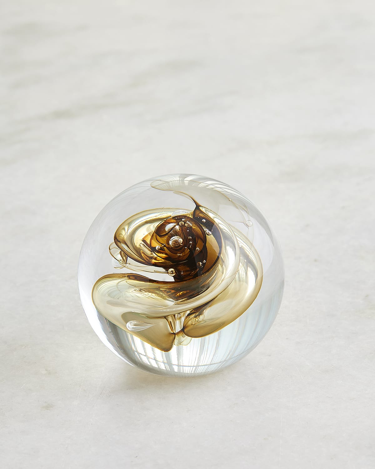 Global Views Swirl Paperweight In Green