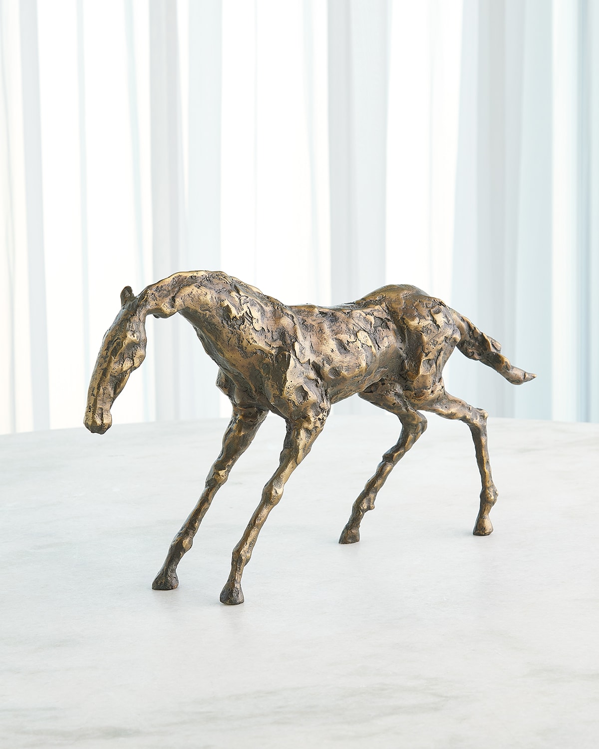 Global Views Cast Stallion Sculpture In Bronze