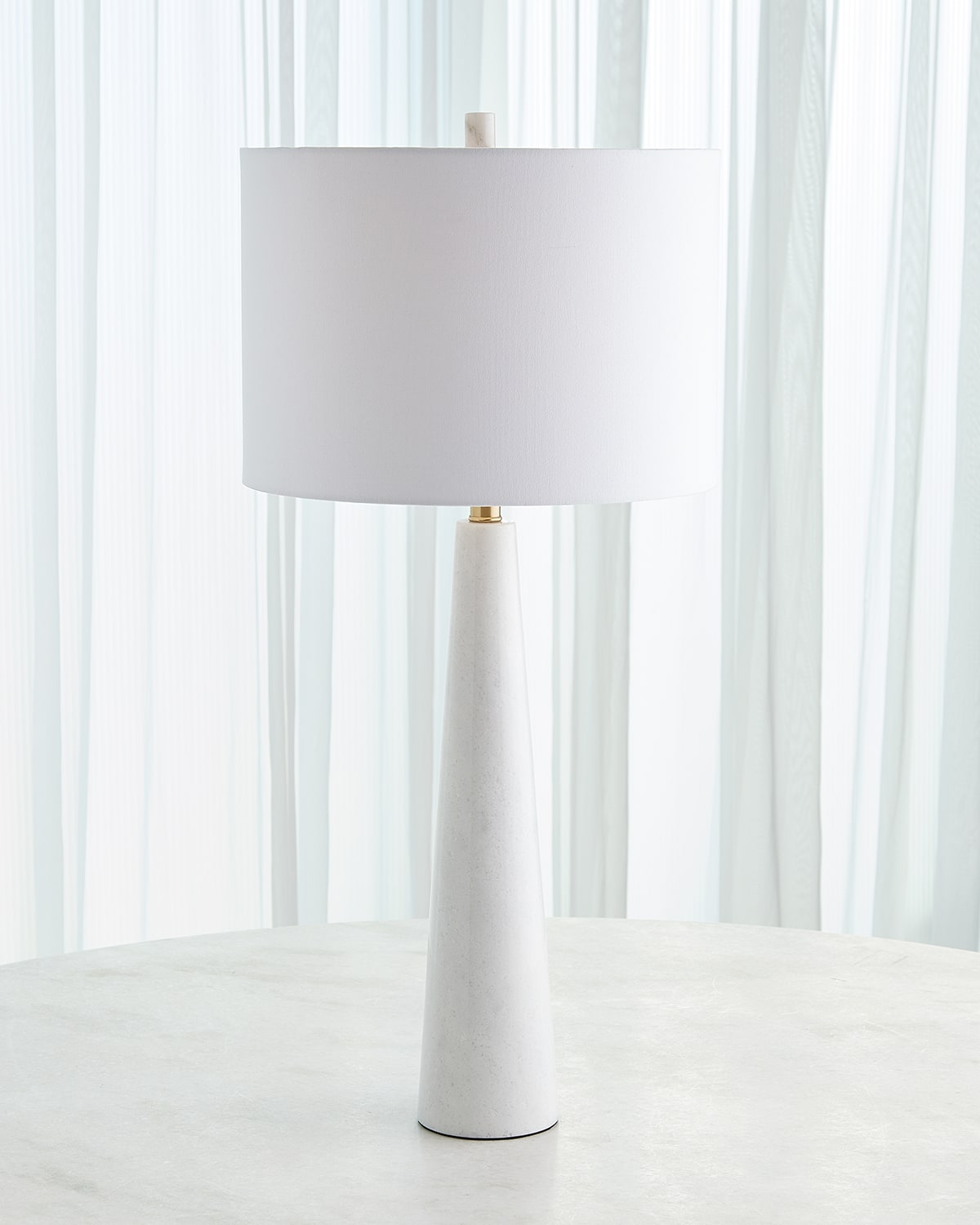 Global Views Pinnacle Marble Table Lamp In White