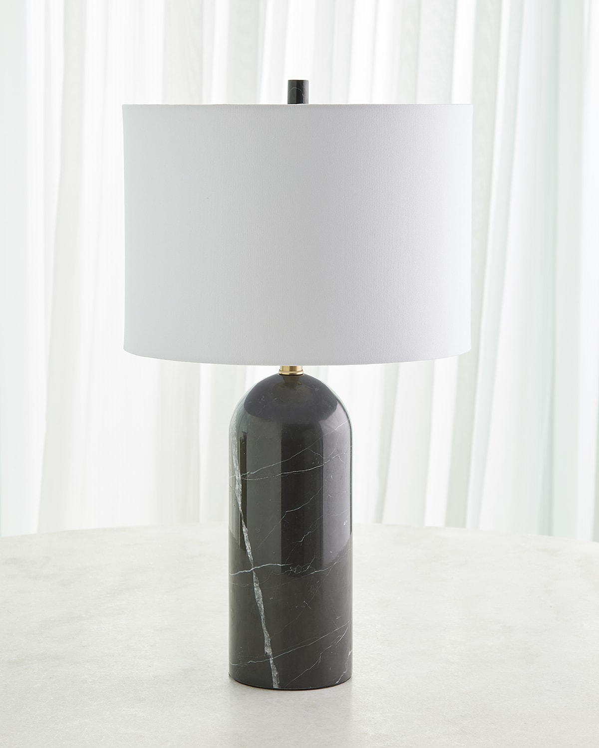 Global Views Callanish Marble Table Lamp, Large In Black