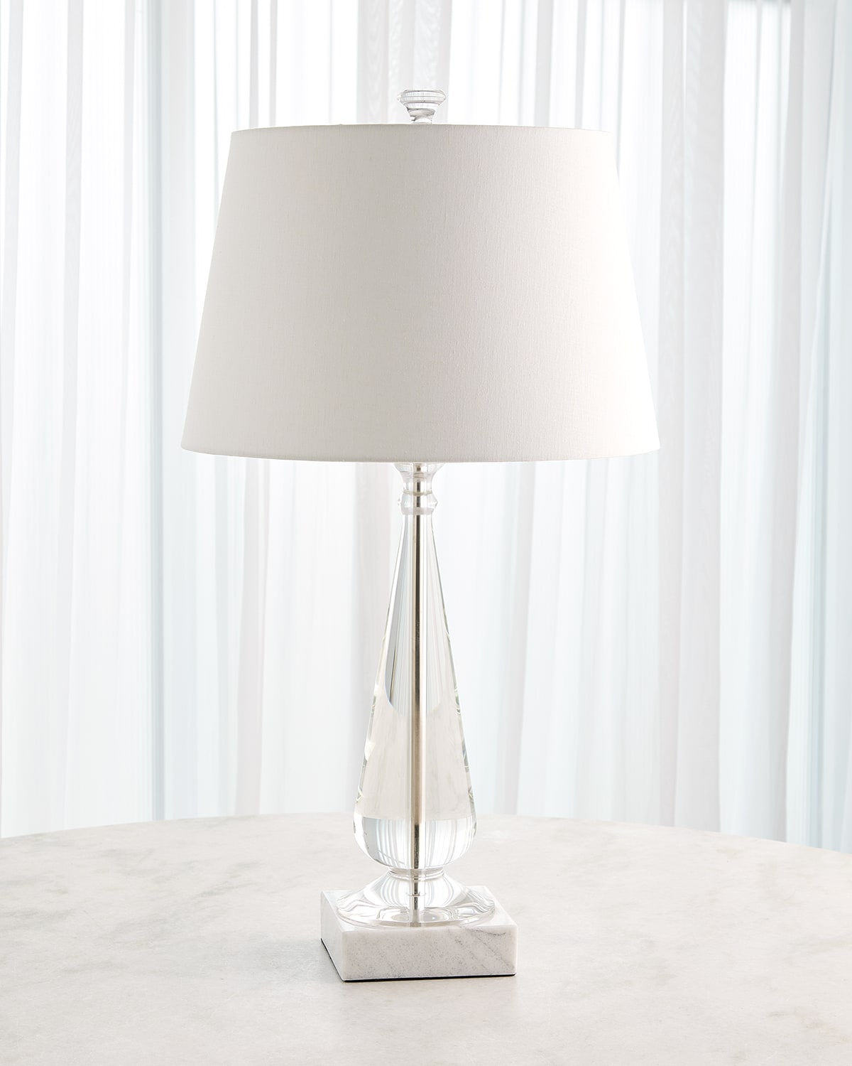 Global Views Tapered Crystal 34" Table Lamp In Clear