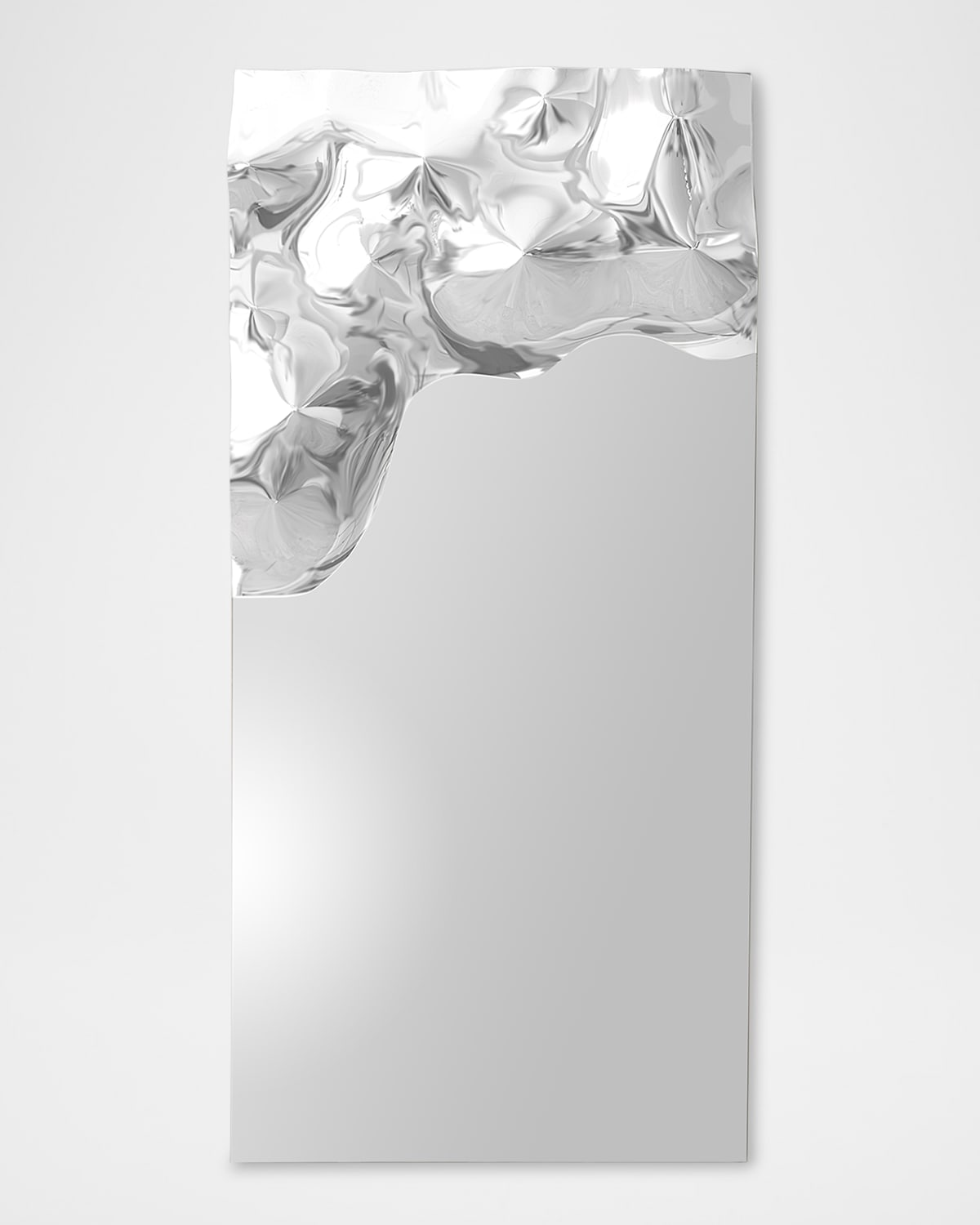 Global Views Asymmetrical Ripple 72" Wall Mirror - Left In Clear