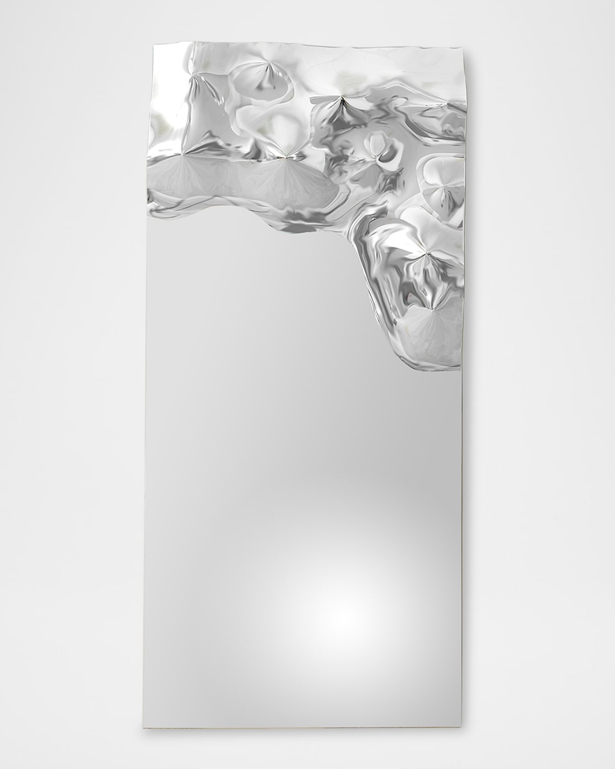 Global Views Asymmetrical Ripple 72" Wall Mirror - Right In Clear