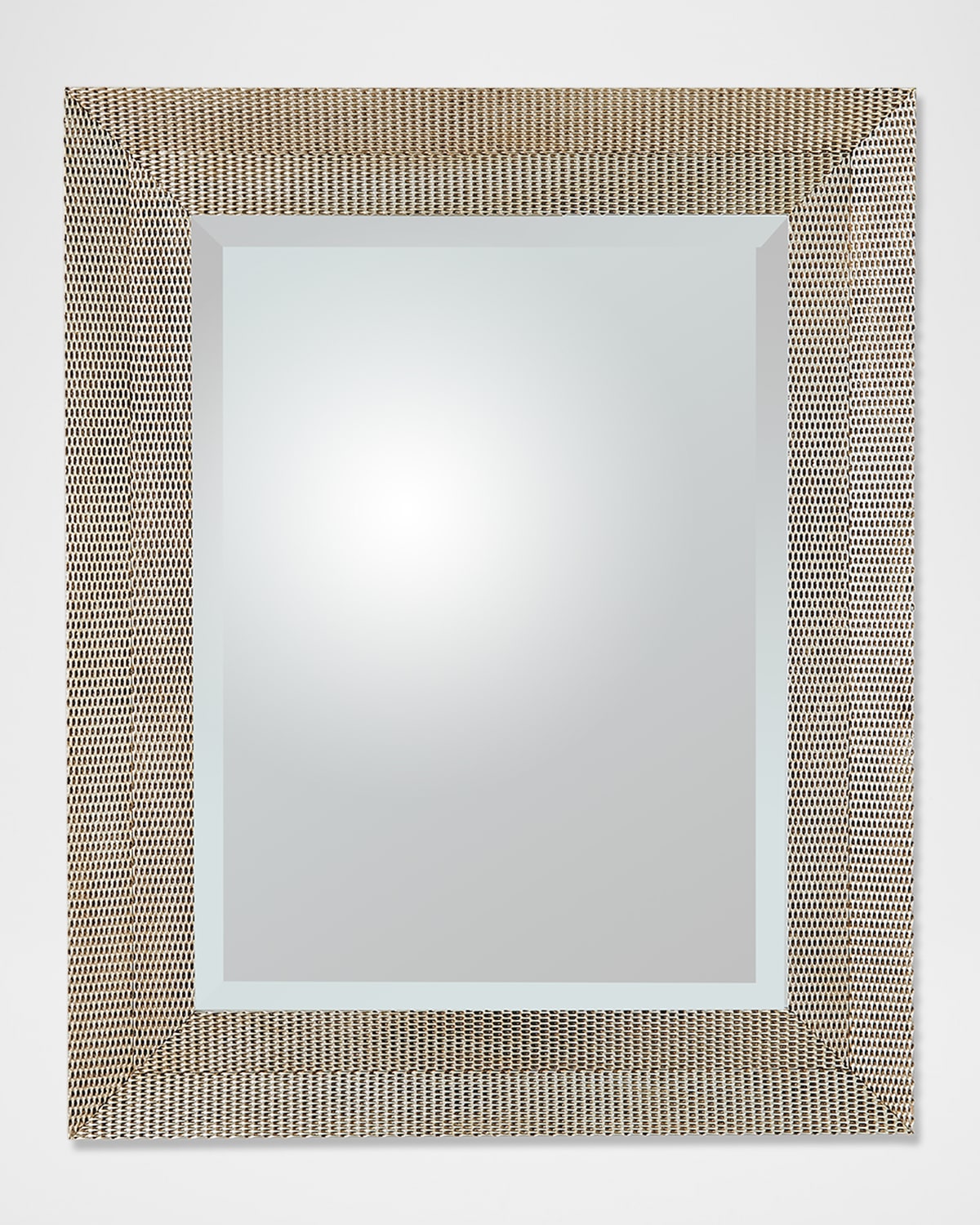 Global Views Delicate Basketweave Wall Mirror In Silver