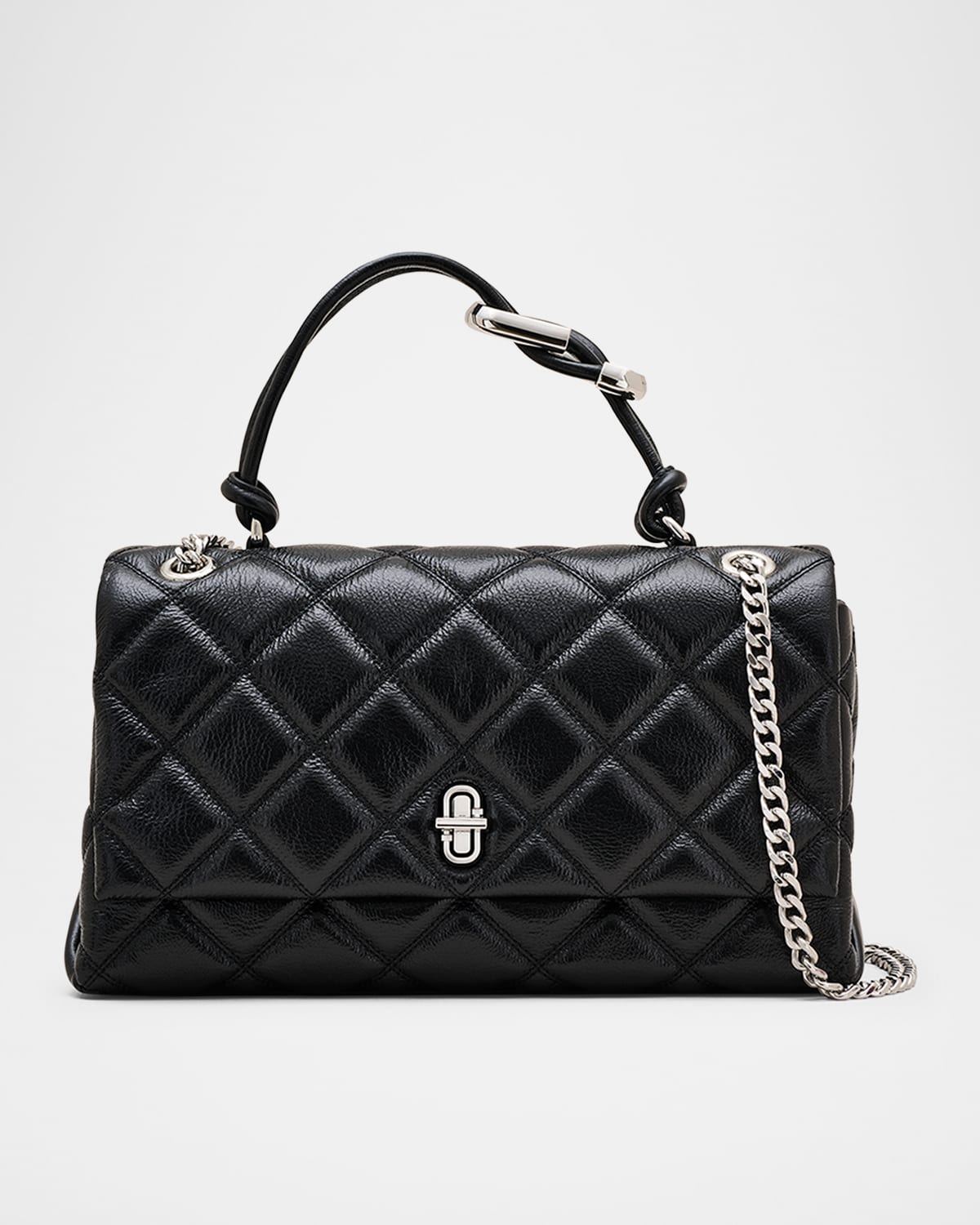 Marc Jacobs Medium The Quilted Dual Convertible Shoulder Bag In Black