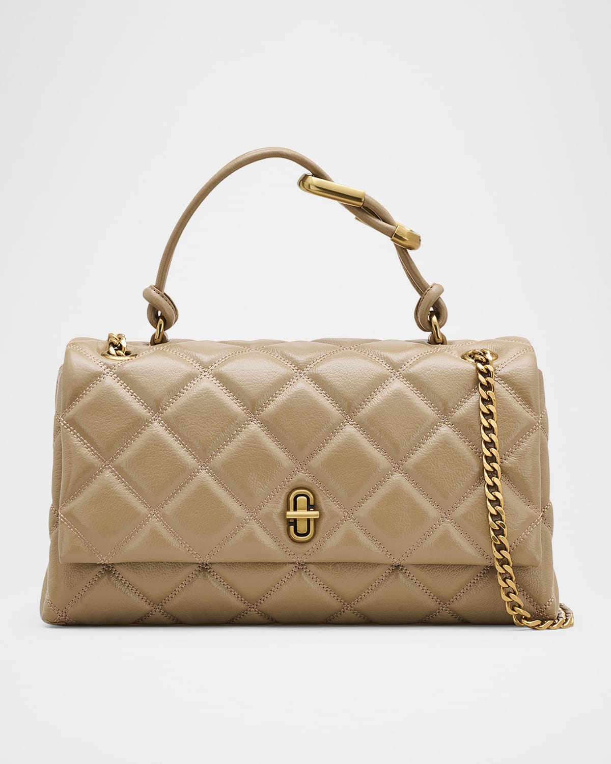 Marc Jacobs The Dual Chain Diamond Quilted Convertible Leather Shoulder Bag