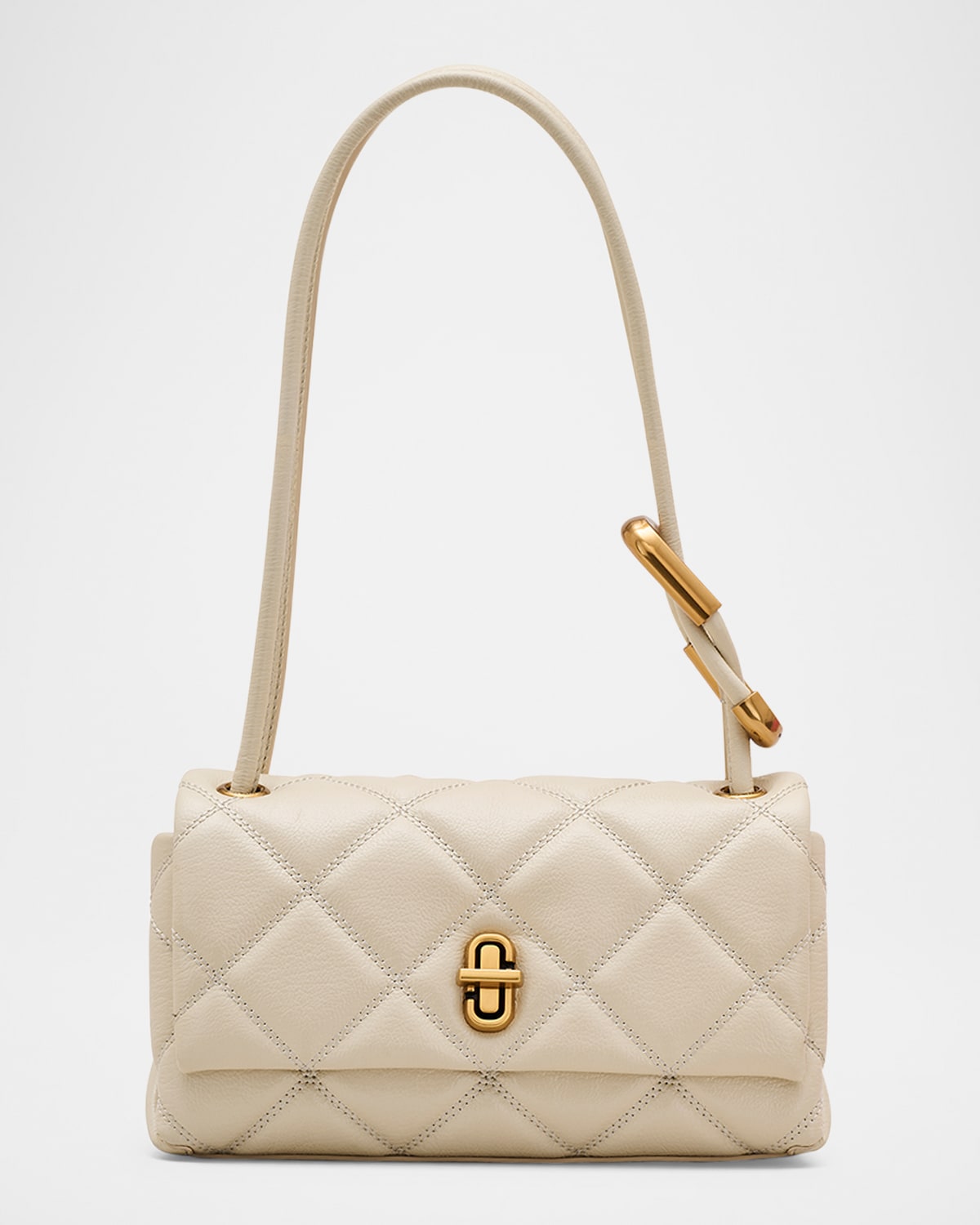 Shop Marc Jacobs The Mini Dual Shoulder Bag In Cloud White