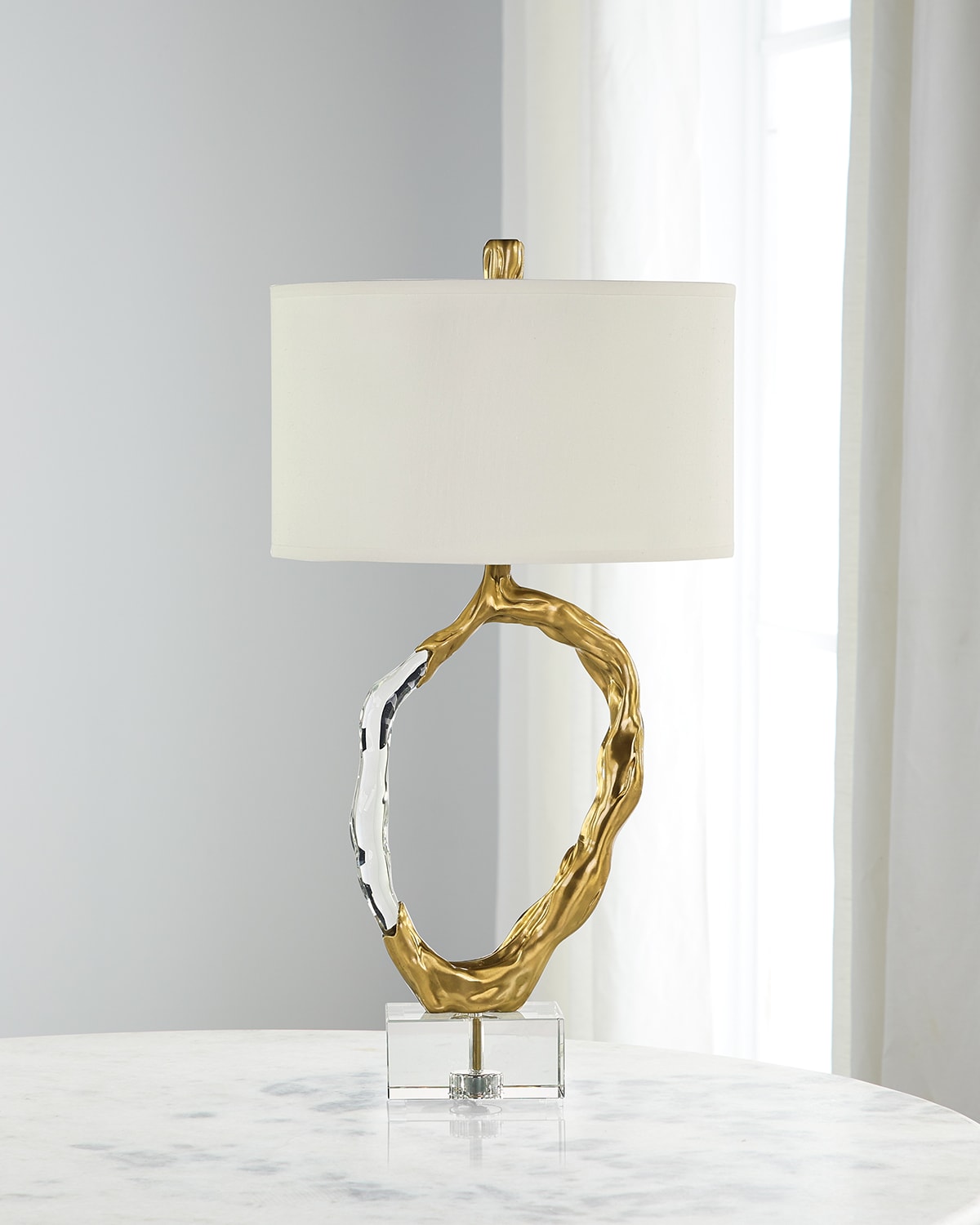 John-richard Collection Metallic Ice 32.5" Table Lamp In White
