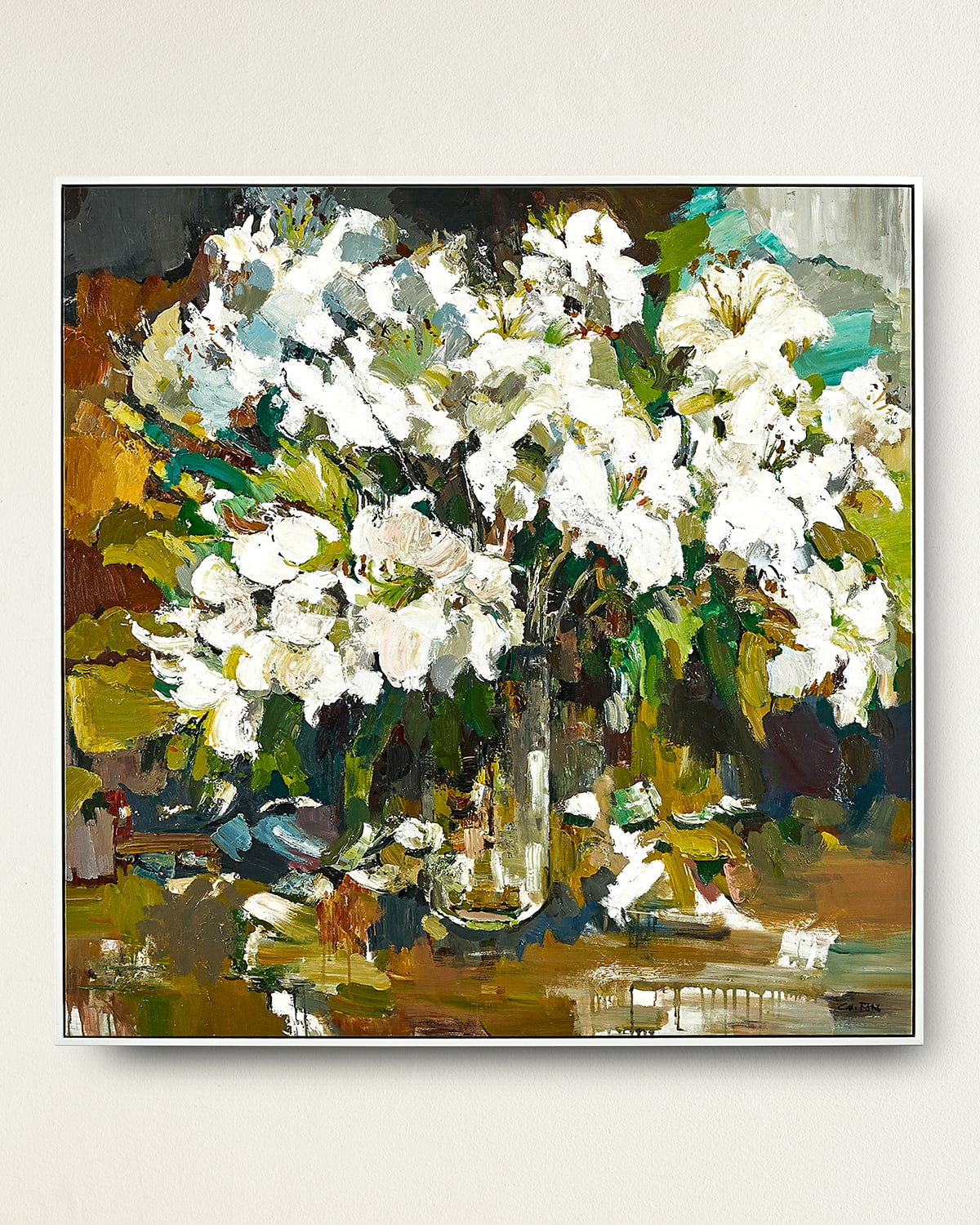 John-richard Collection Elegant Still Life Original Oil Painting On Canvas By Gu Feng In Multi