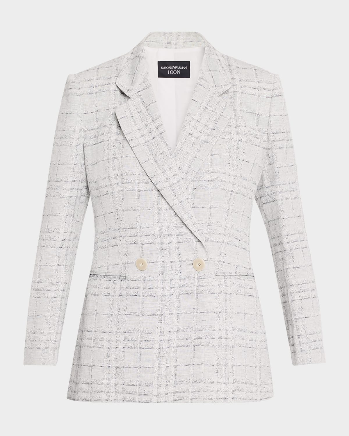 EMPORIO ARMANI DOUBLE-BREASTED CHECK BLAZER 