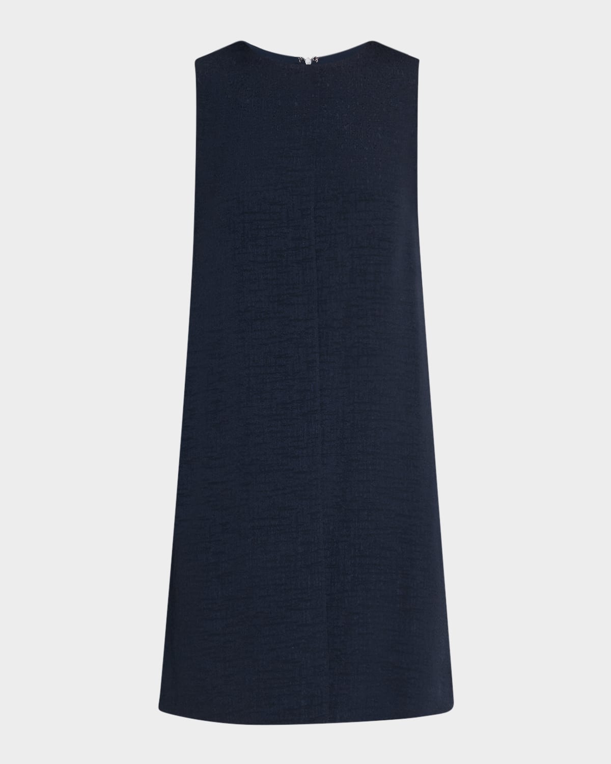 Emporio Armani Sleeveless Front-slit Tunic Mini Dress In Navy Blue