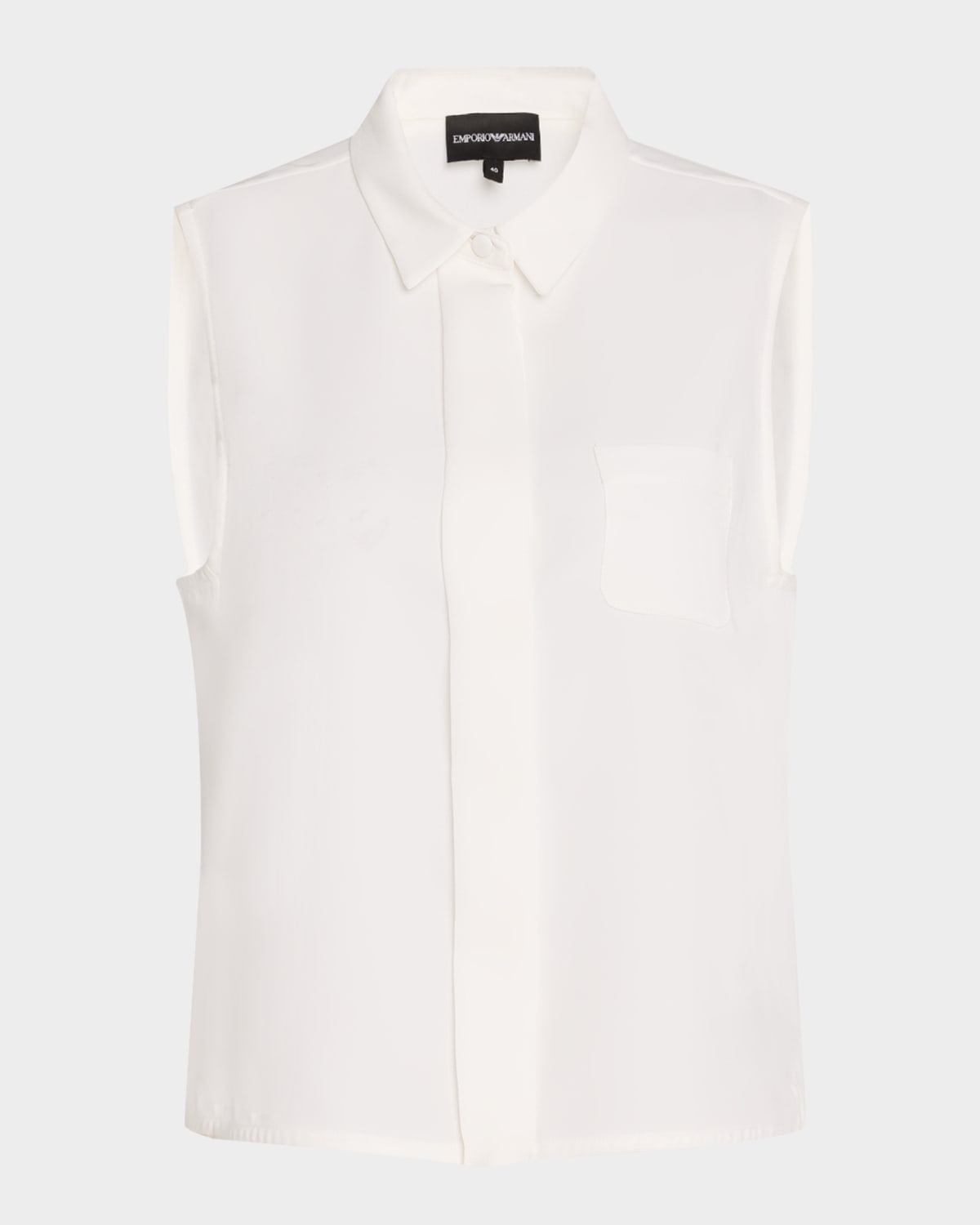 EMPORIO ARMANI SLEEVELESS BUTTON-DOWN BLOUSE 