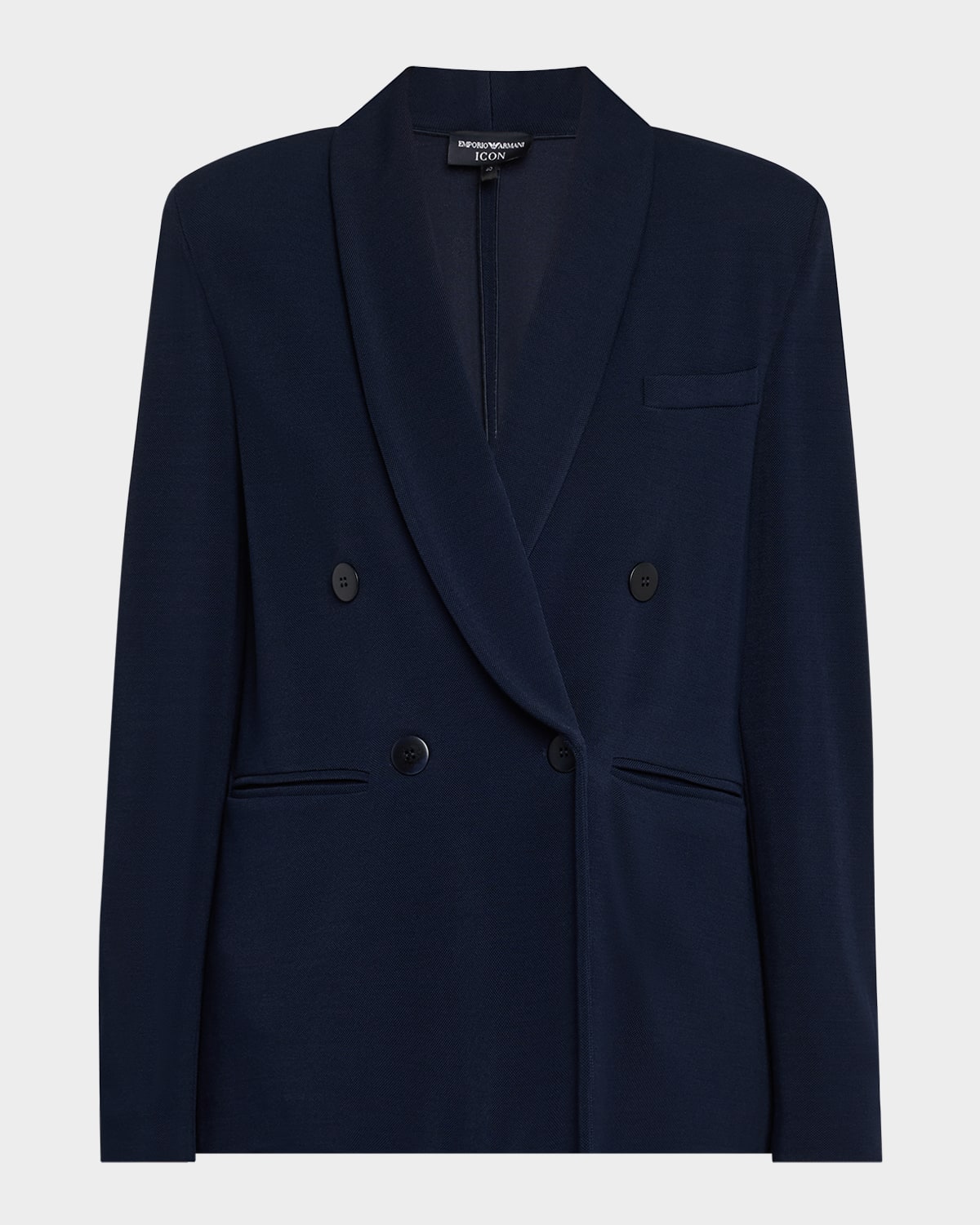Emporio Armani Relaxed Double-breasted Blazer In Navy Blue