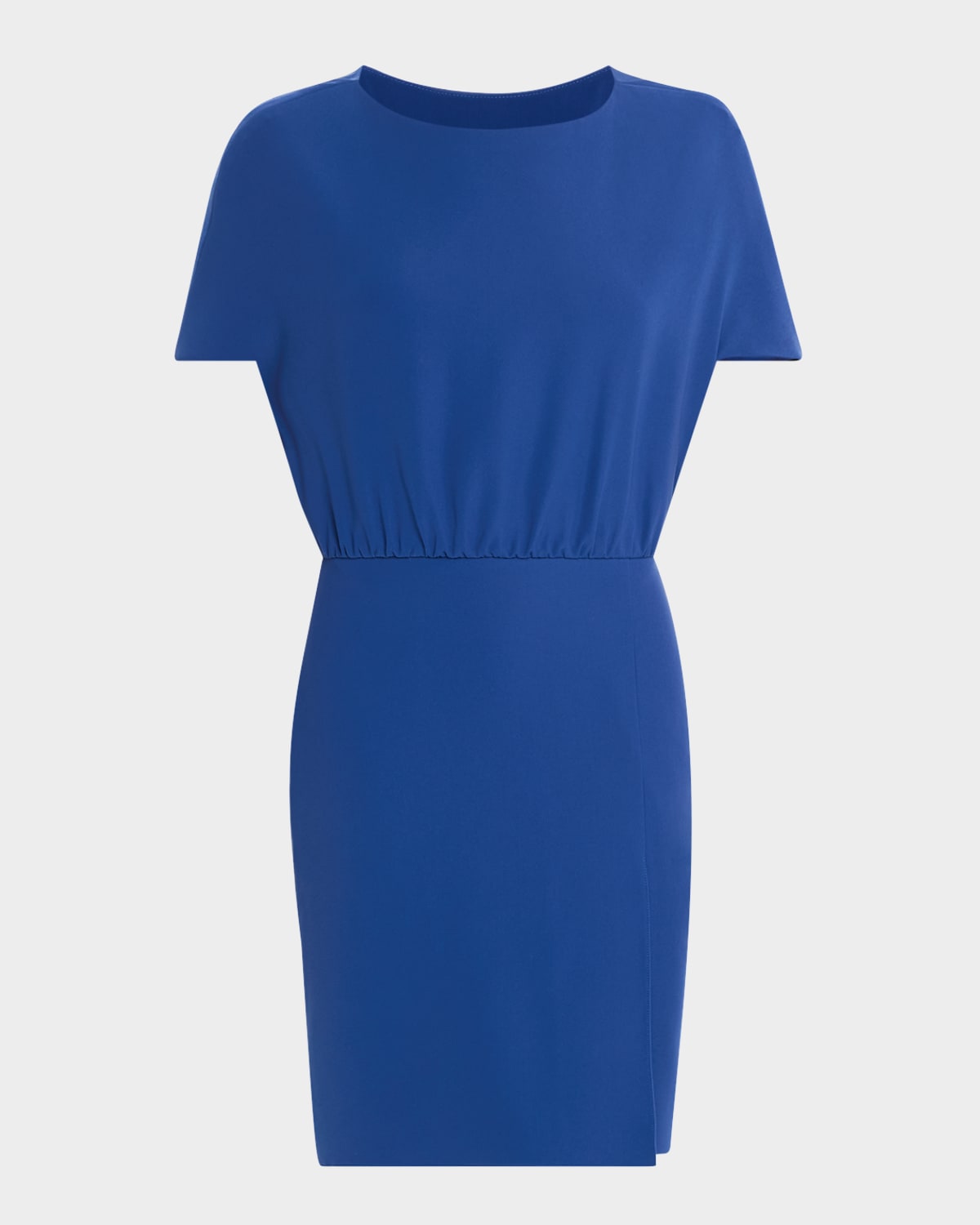Emporio Armani Cape-sleeve Cady Dress In Cobalt Blue