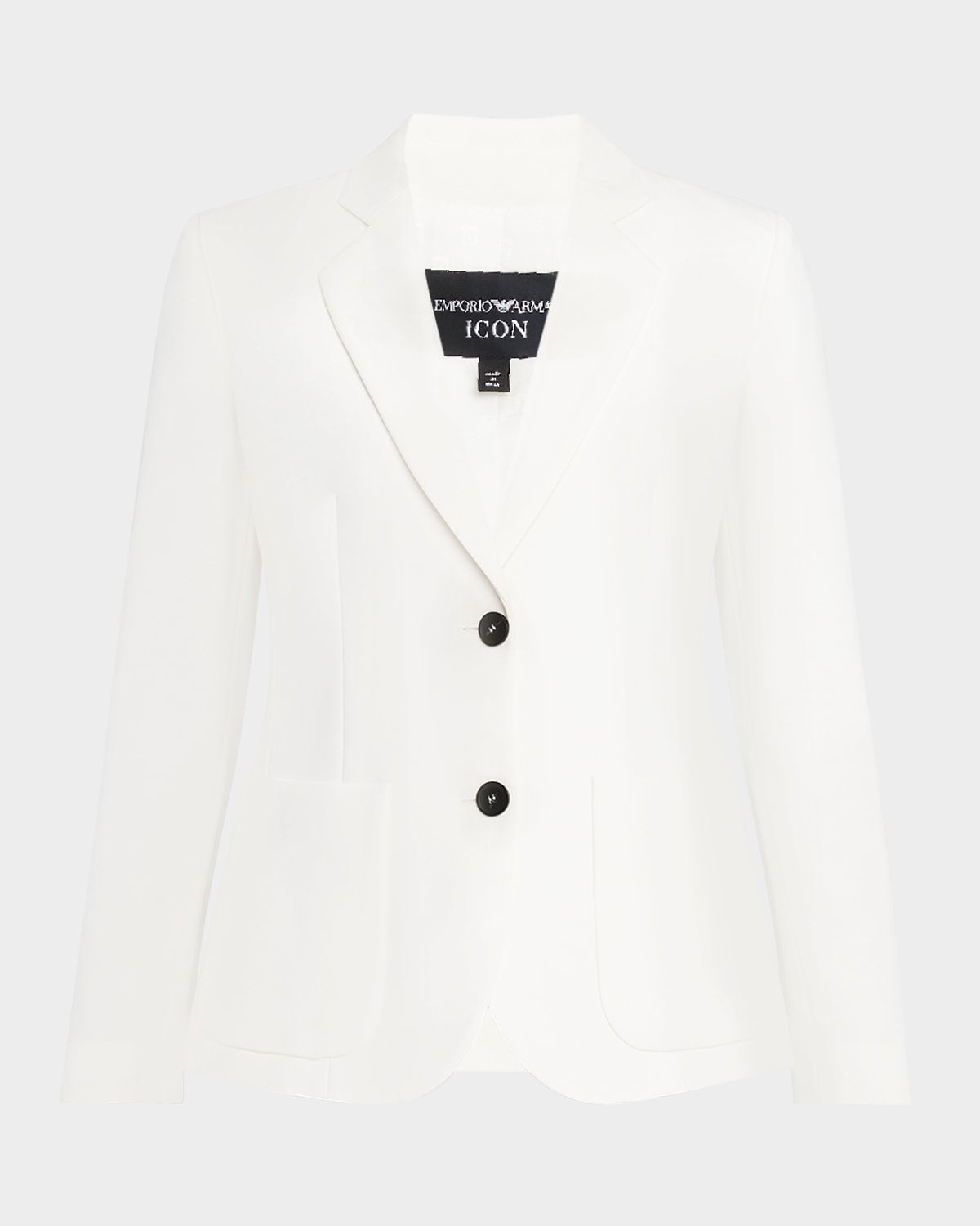 EMPORIO ARMANI SINGLE-BREASTED CONTRAST BUTTON BLAZER 