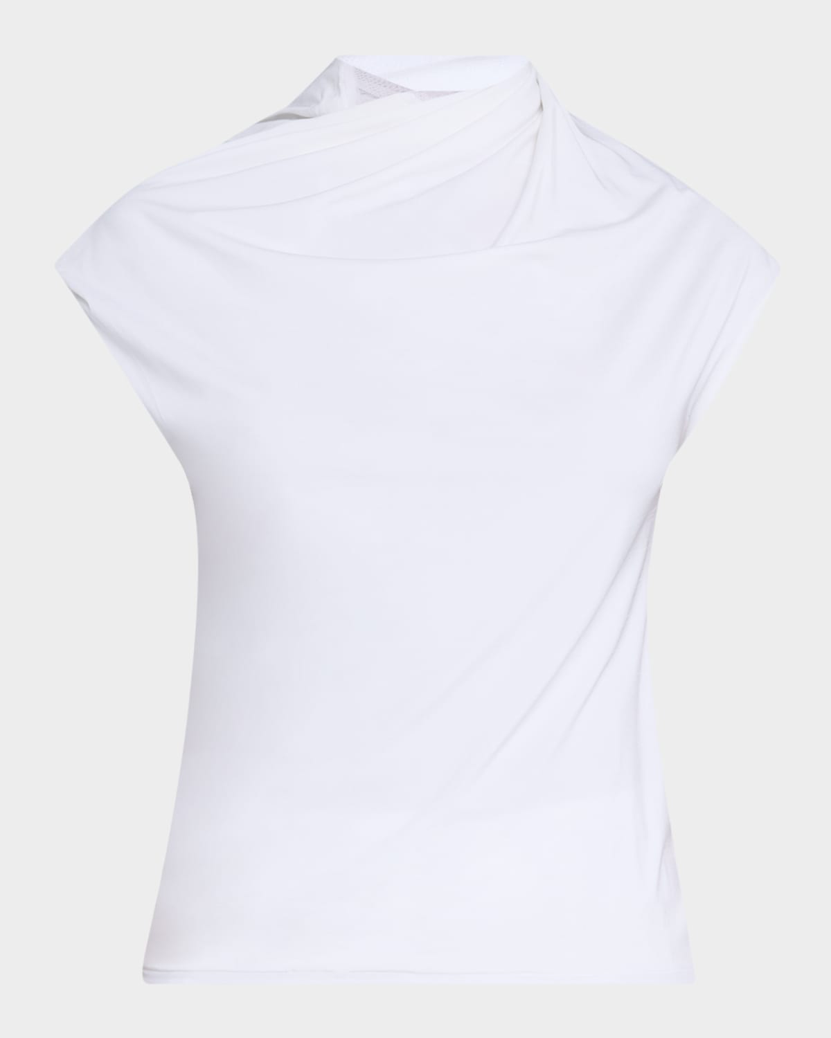 Rosetta Getty Twist Draped High-neck Top In White