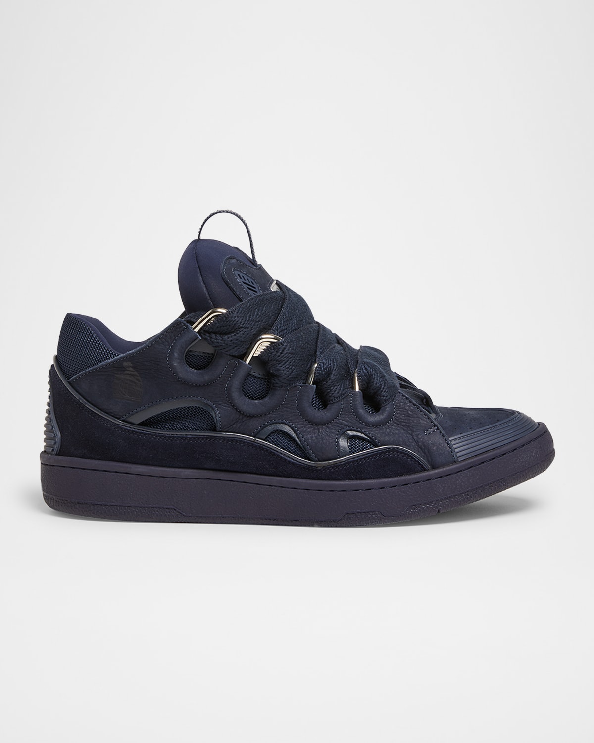 Men's Curb Napa Leather Low-Top Sneakers