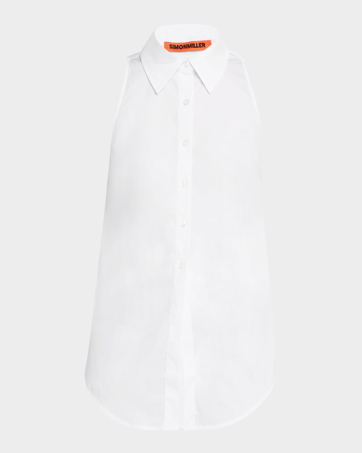 SIMONMILLER Loch Sleeveless Poplin Button-Front Shirt