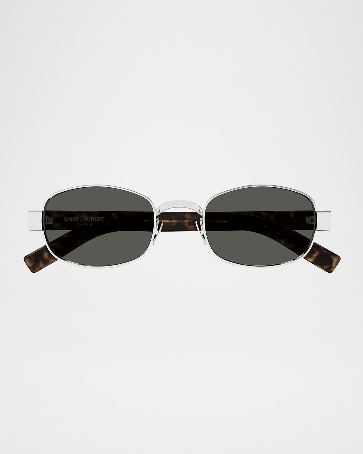 Saint Laurent Unisex Round Metal Sunglasses In Silver