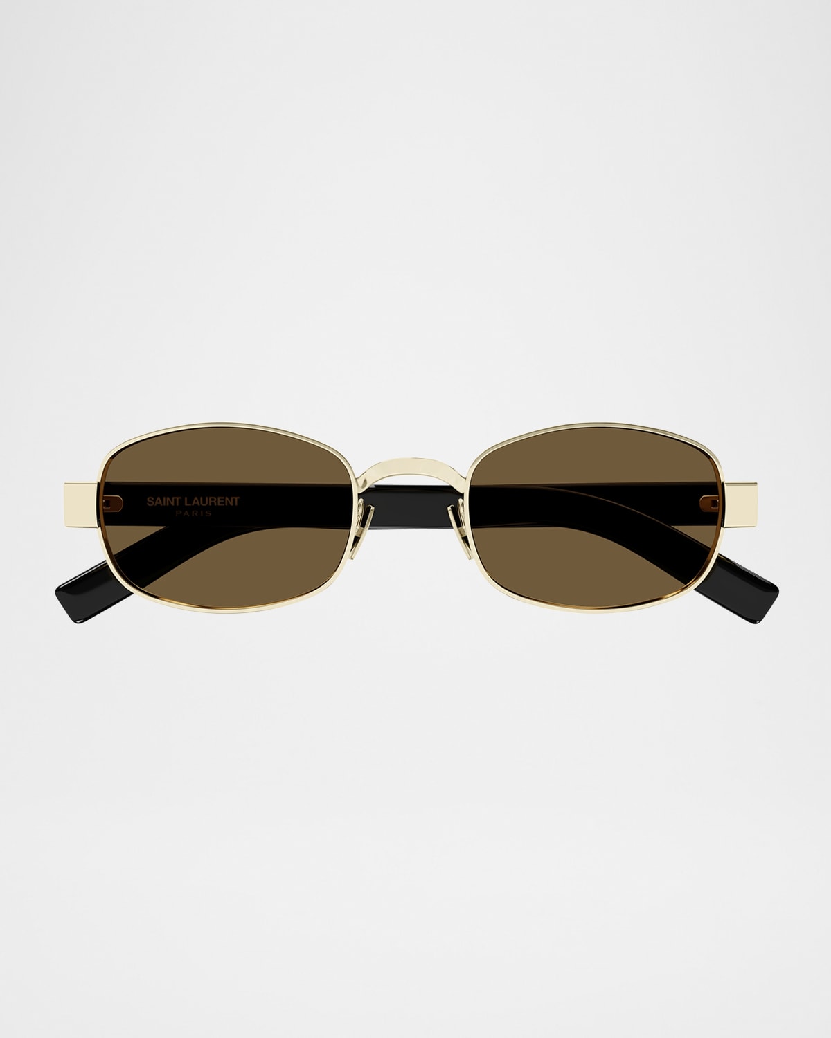 Saint Laurent Sl 706 Linea Sl Logo 001 Gold Black Brown Sunglasses In Gold