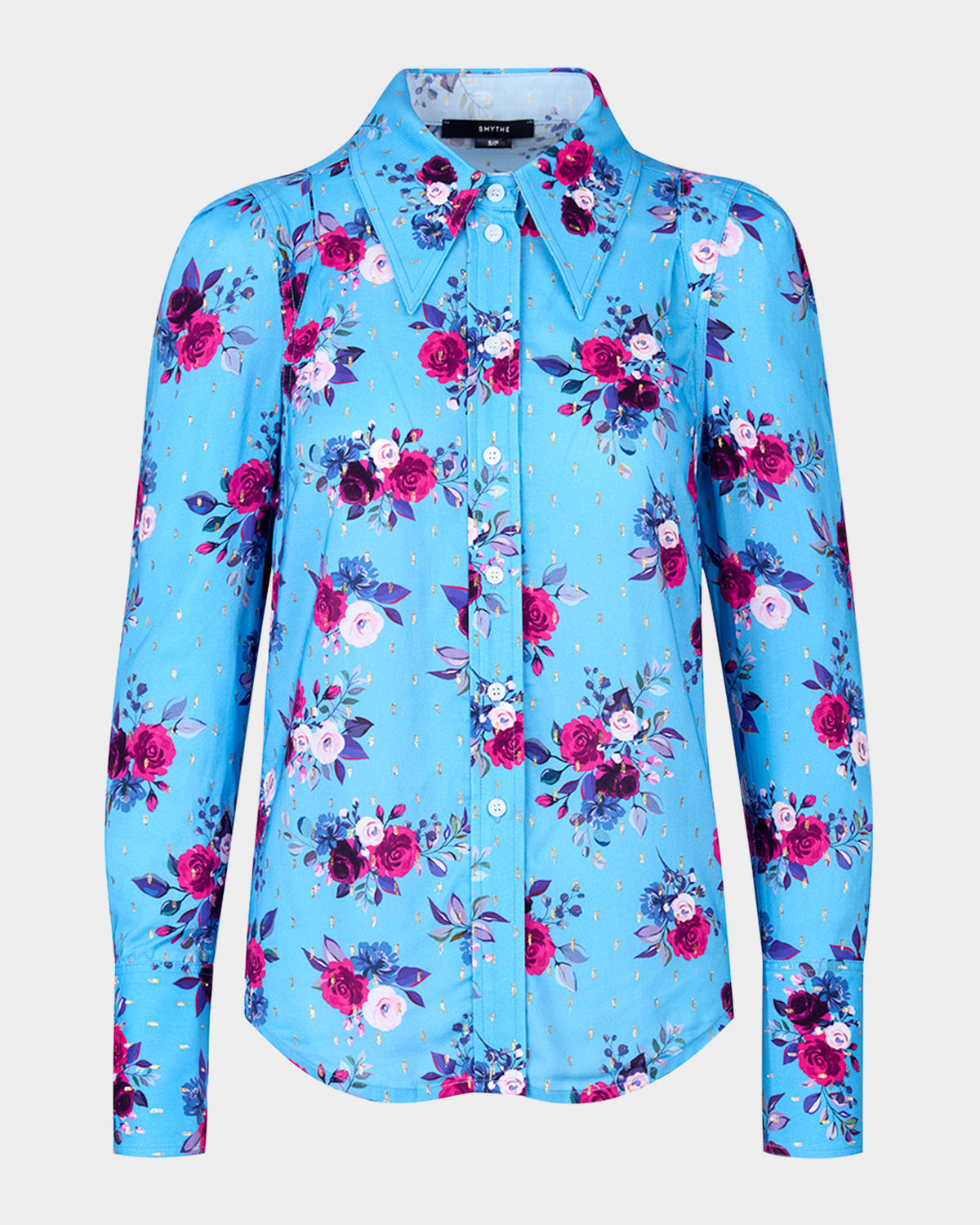 Floral-Printed Box Pleat Shirt
