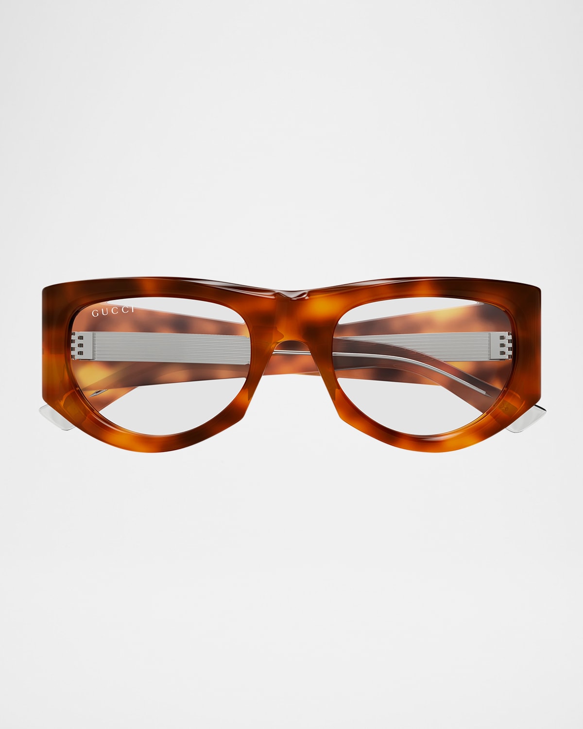 Gucci 1917s Acetate Rectangular Optical Frames In Avana