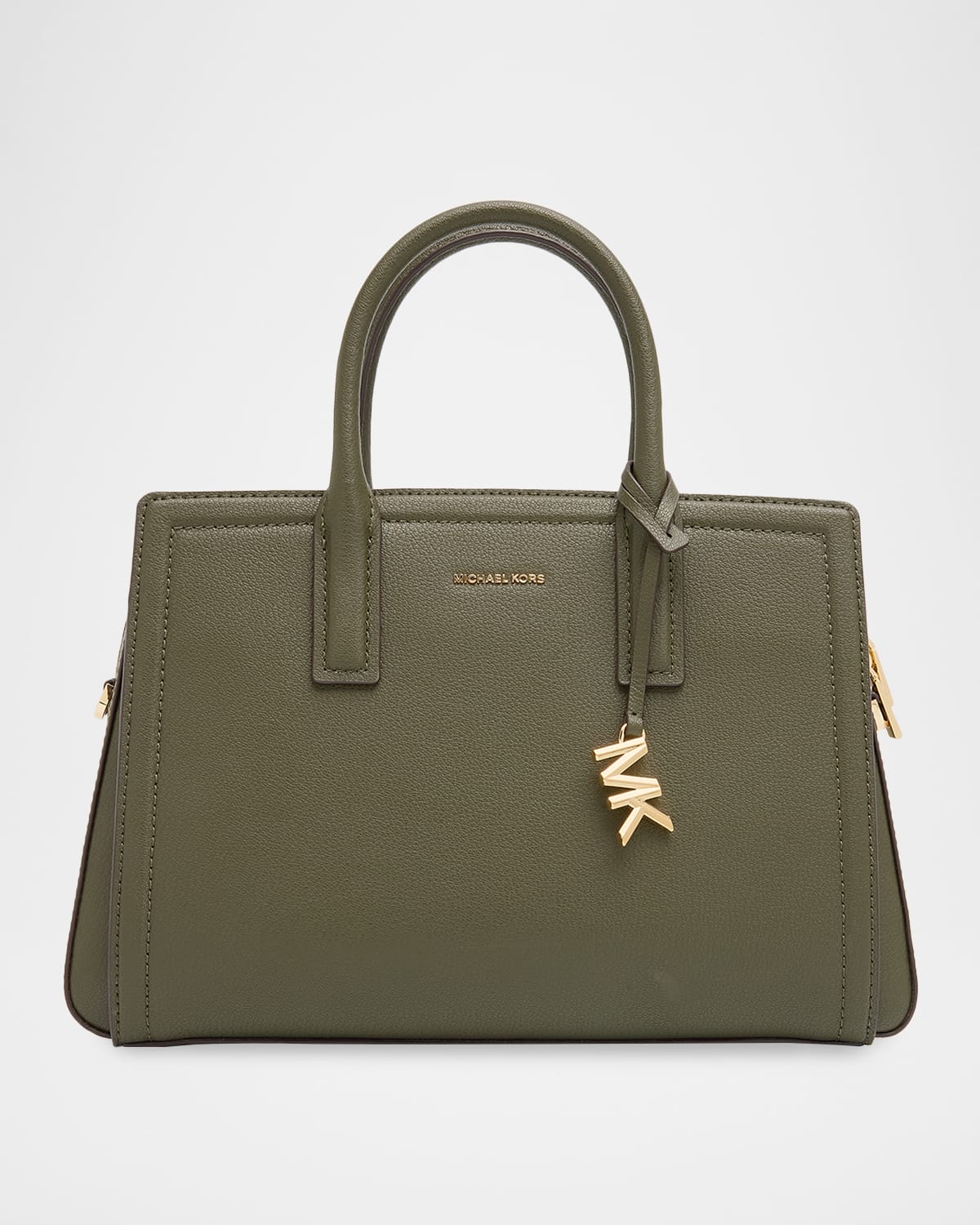 Michael Michael Kors Laila Medium Leather Satchel Bag In Green