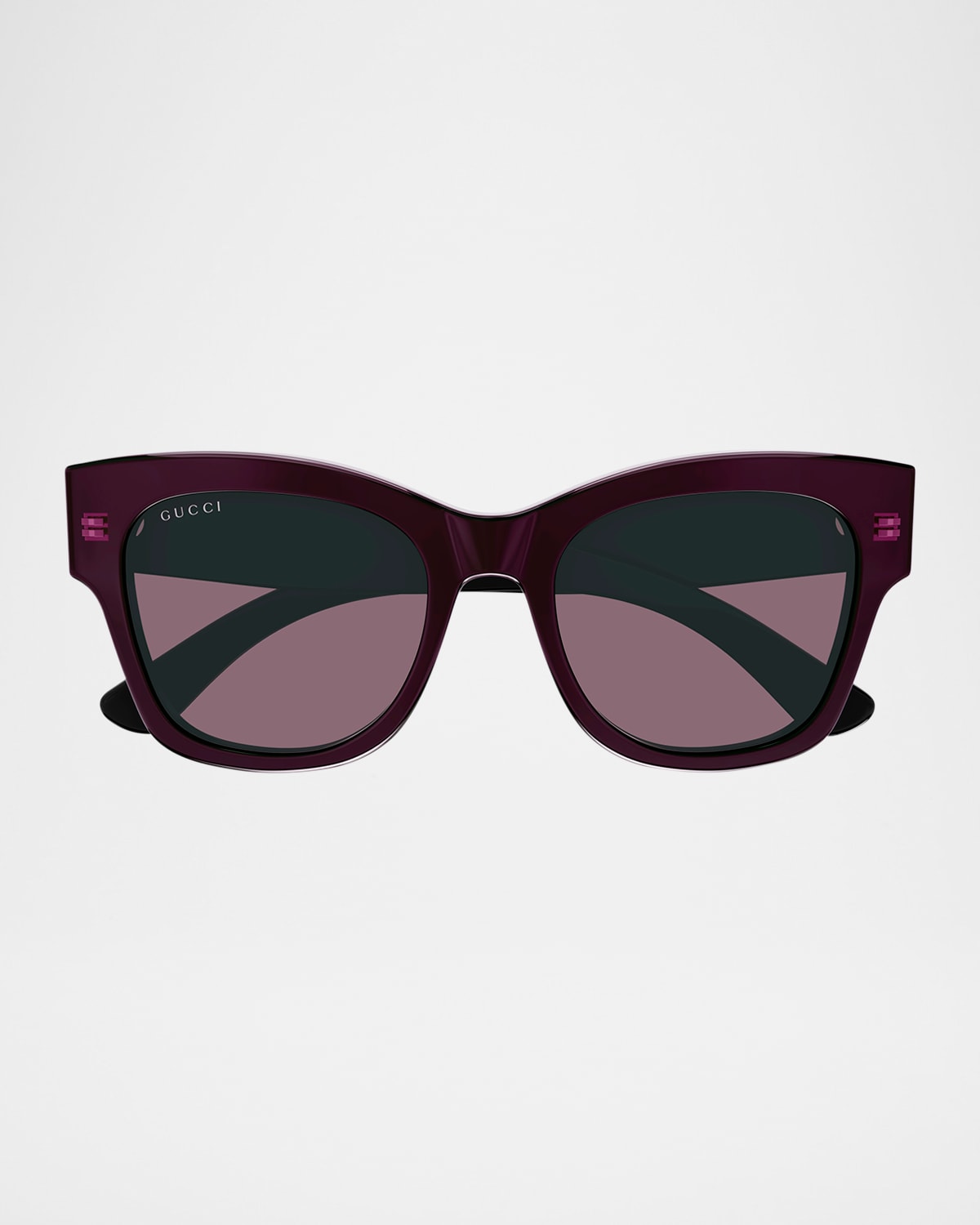 Gucci Double G Rectangle-frame Sunglasses In Black