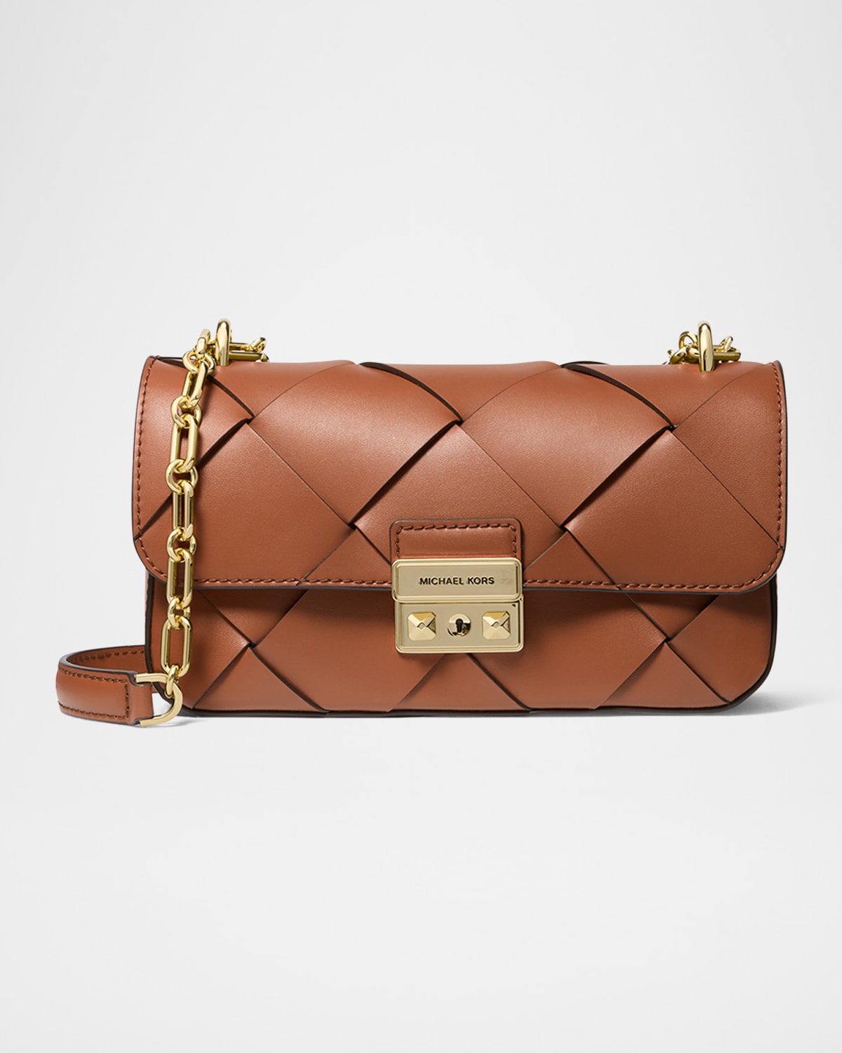 MICHAEL MICHAEL KORS TRIBECA SMALL CONVERTIBLE WOVEN SHOULDER BAG 