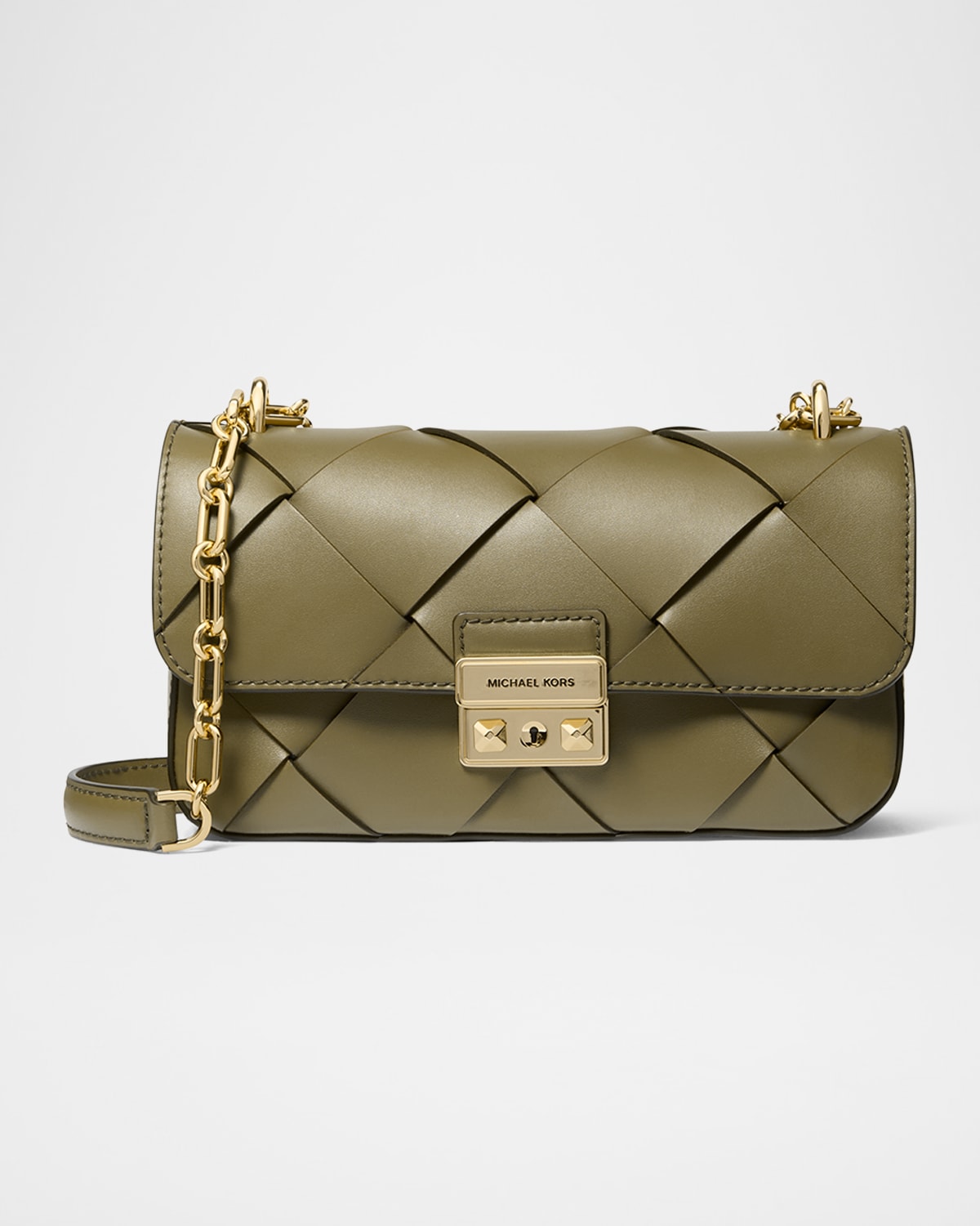 MICHAEL MICHAEL KORS TRIBECA SMALL CONVERTIBLE WOVEN SHOULDER BAG 