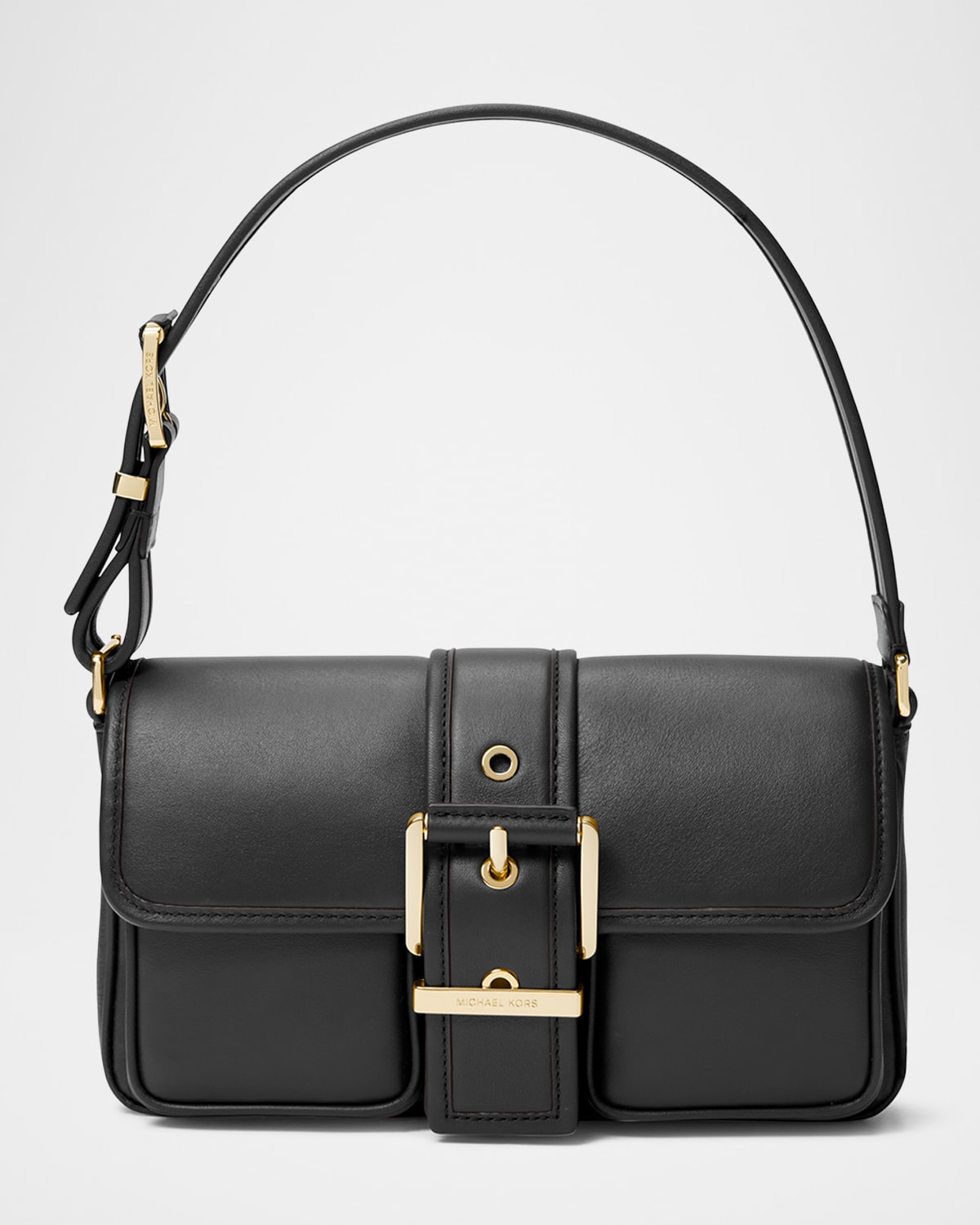 MICHAEL MICHAEL KORS COLBY BUCKLE LEATHER SHOULDER BAG 