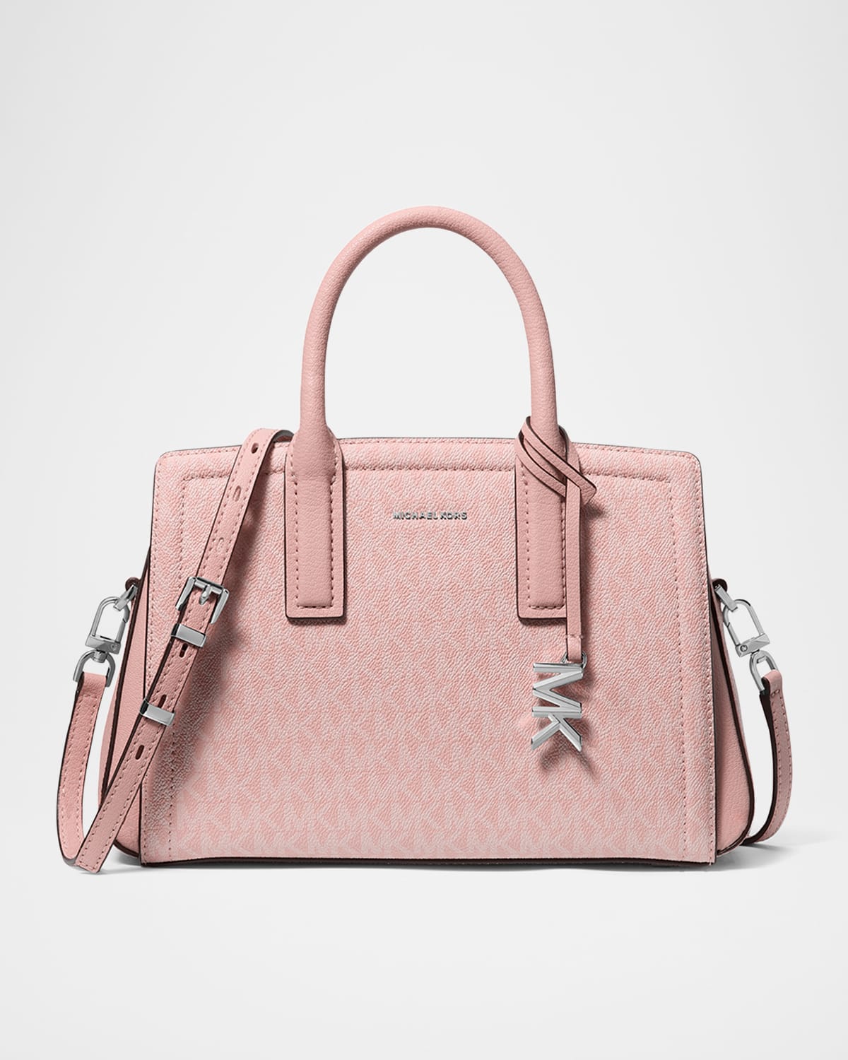 MICHAEL MICHAEL KORS LAILA SMALL SIGNATURE LOGO SATCHEL BAG 
