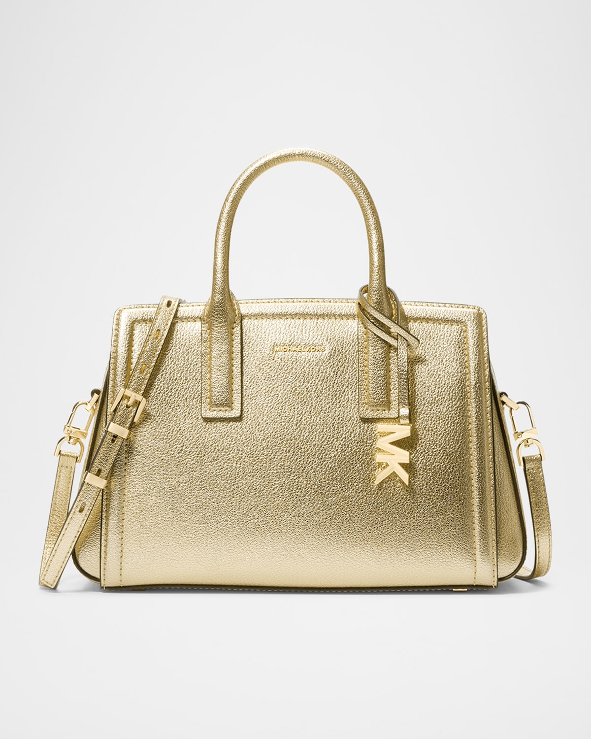 MICHAEL MICHAEL KORS LAILA SMALL METALLIC SATCHEL BAG 