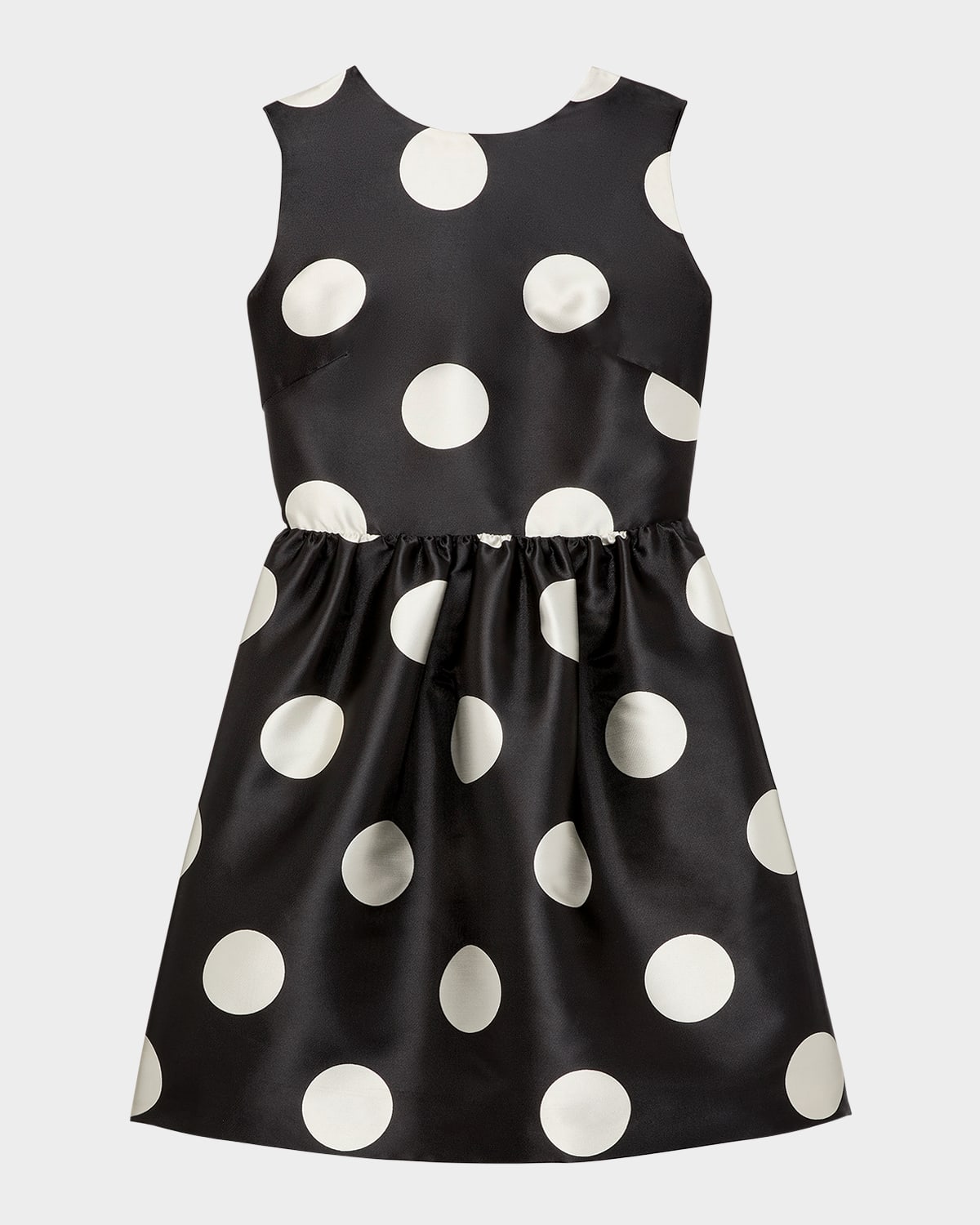 Shop Kate Spade Breezy Dot Cutout Bow-back Mini Dress In Black/cream