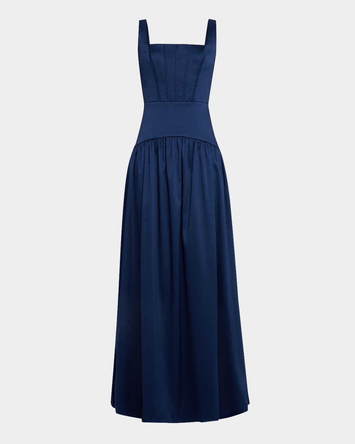 Sleeveless A-Line Stretch Mikado Maxi Dress