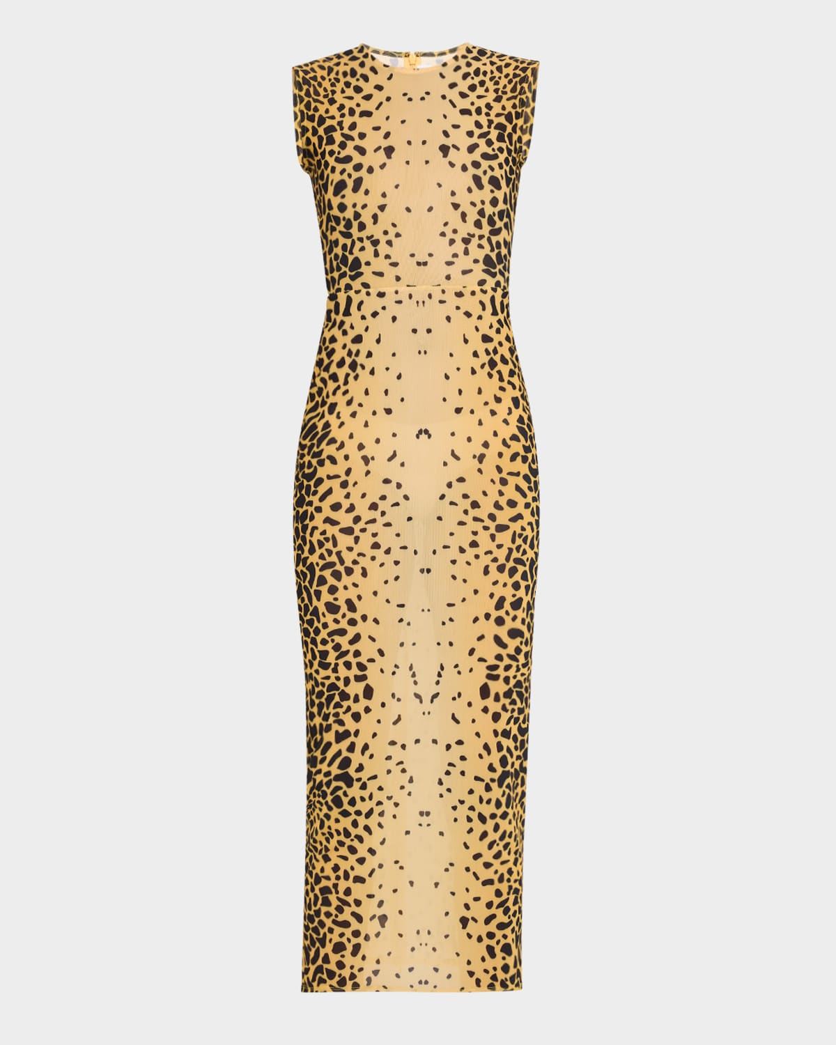 Power Mesh Sleeveless Midi Dress