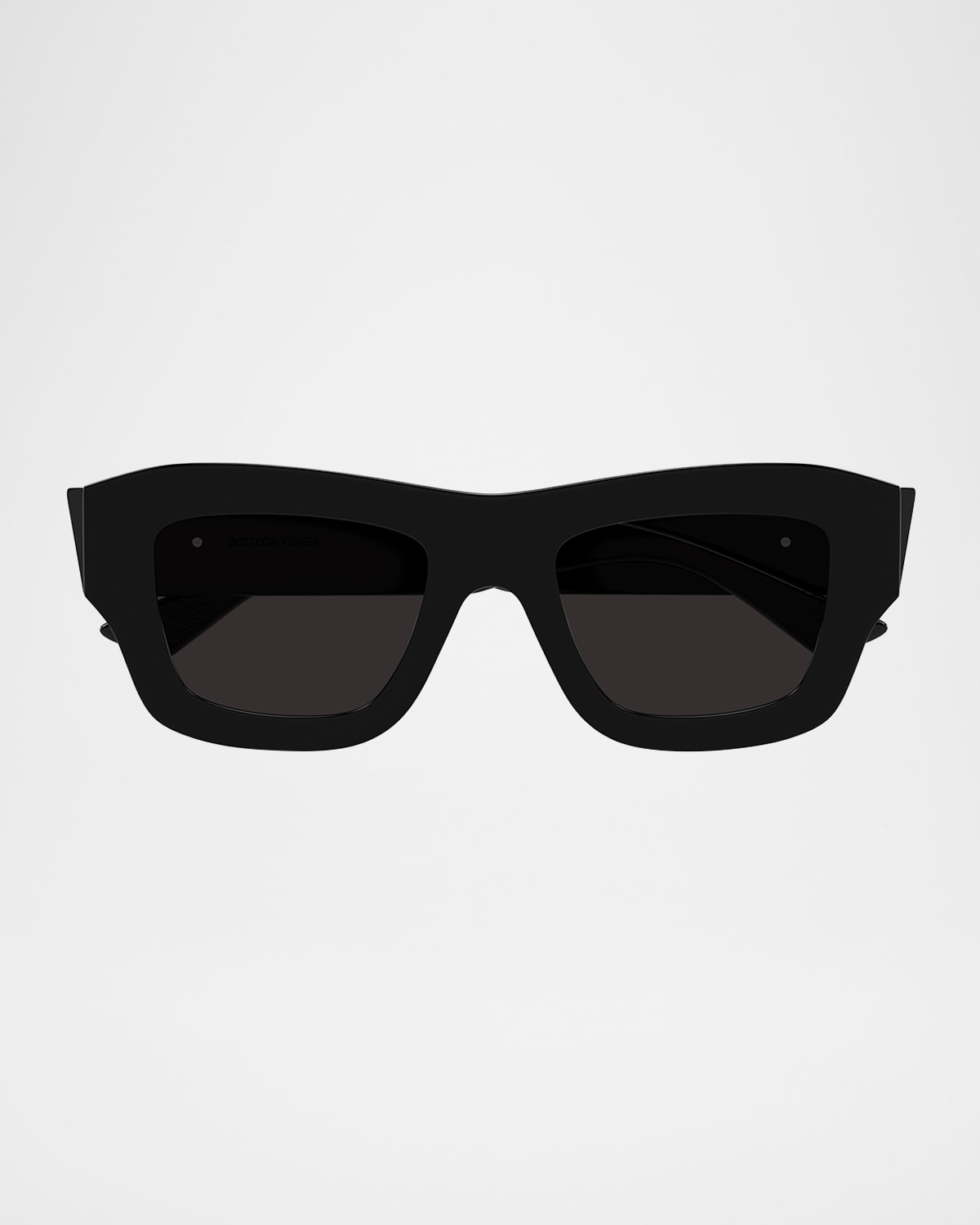Bottega Veneta Recycled Acetate Rectangle Sunglasses In Black