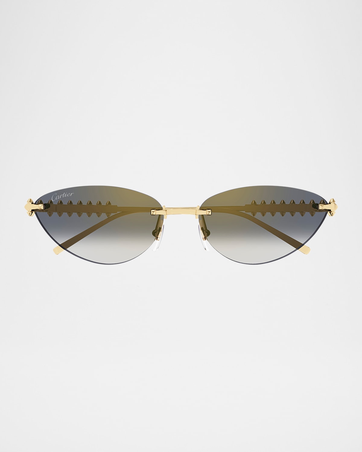 Rimless Metal Cat-Eye Sunglasses