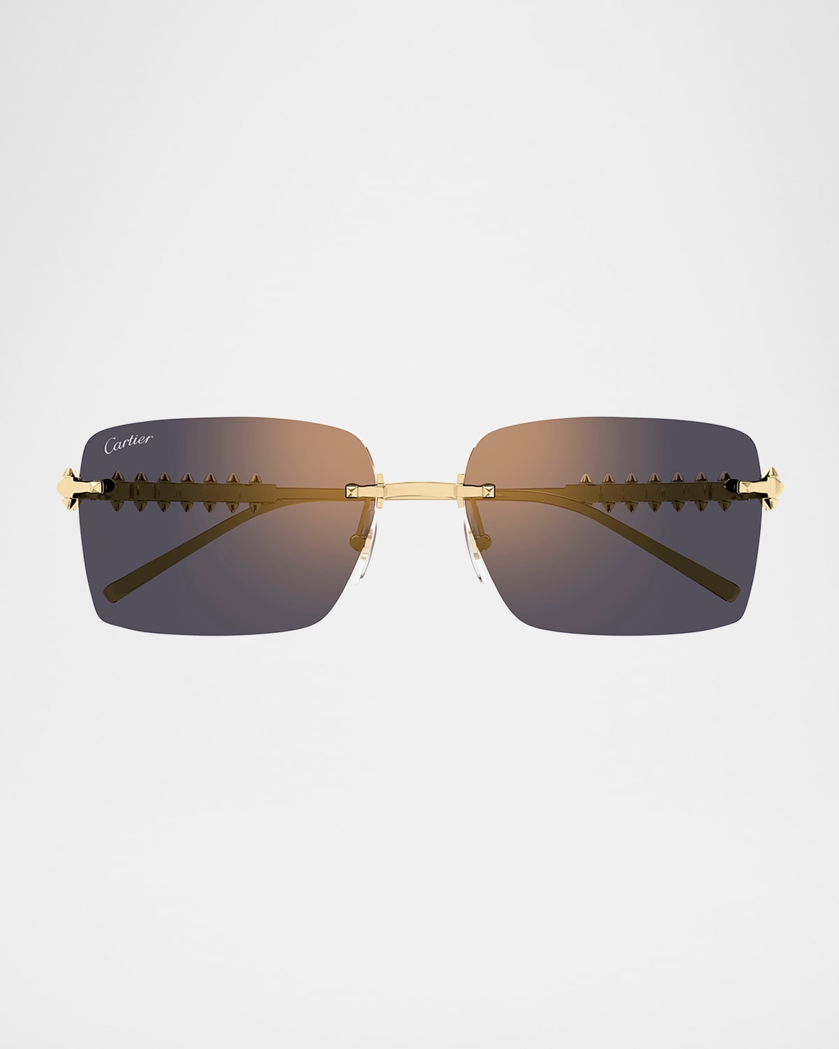 Rimless Metal Rectangle Sunglasses