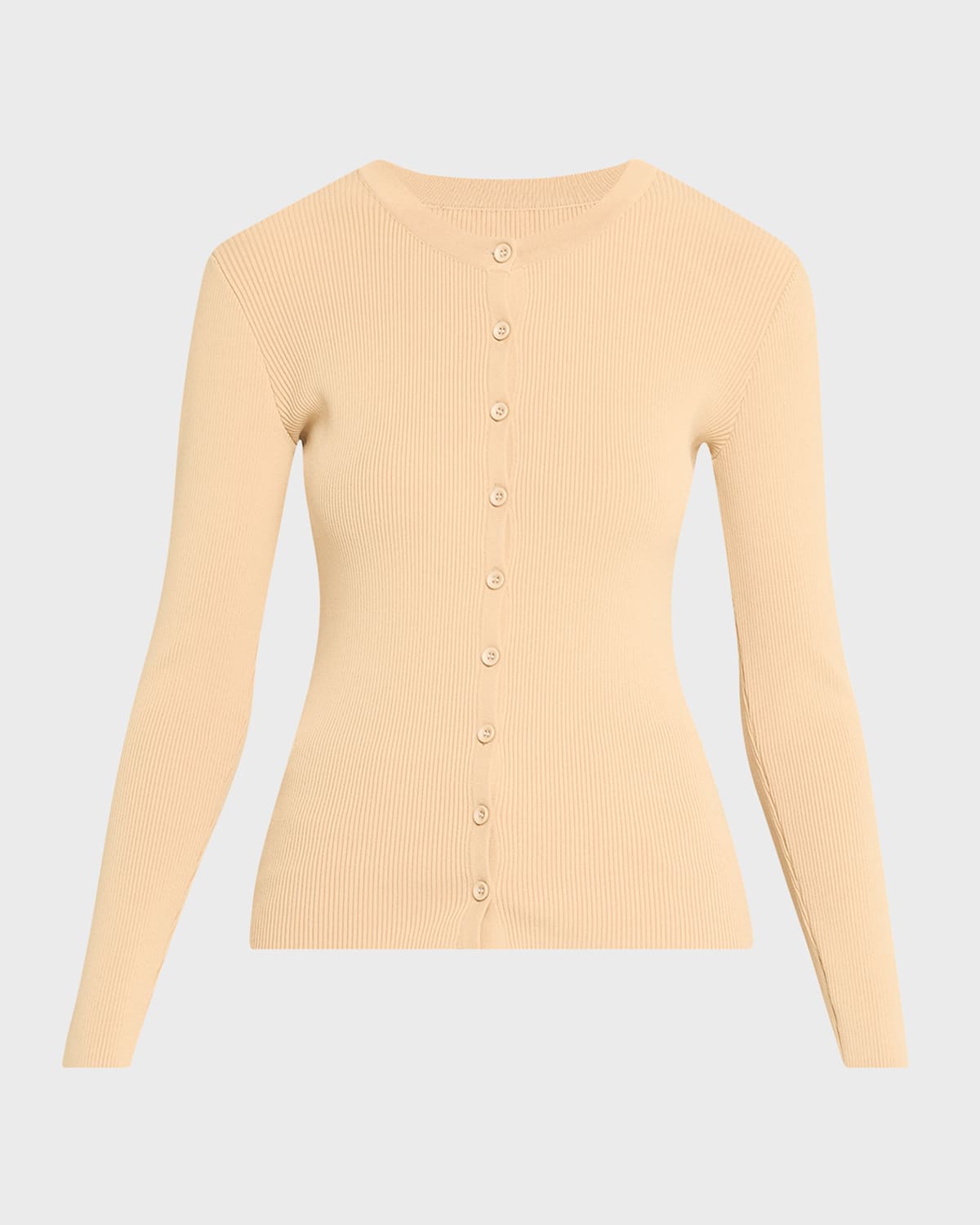 Aexae Fine Knit Ribbed Cardigan In Brown