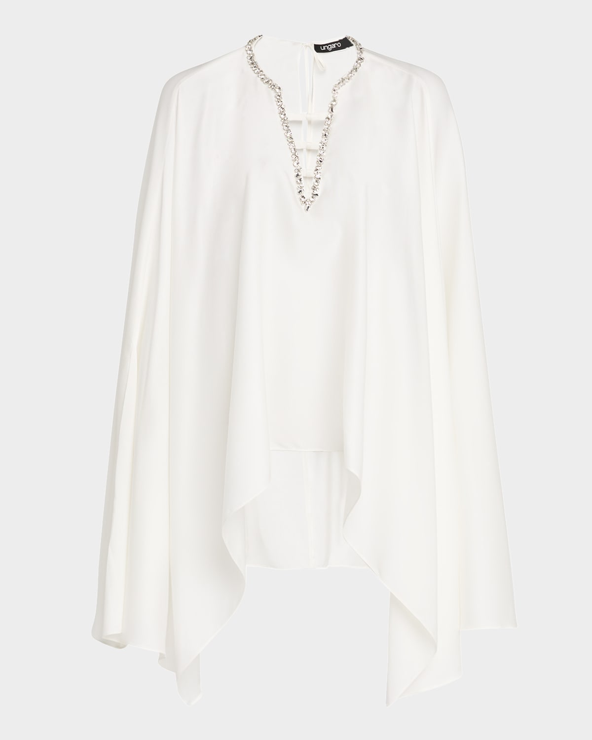 Aida Crystal-Embellished Cape Blouse