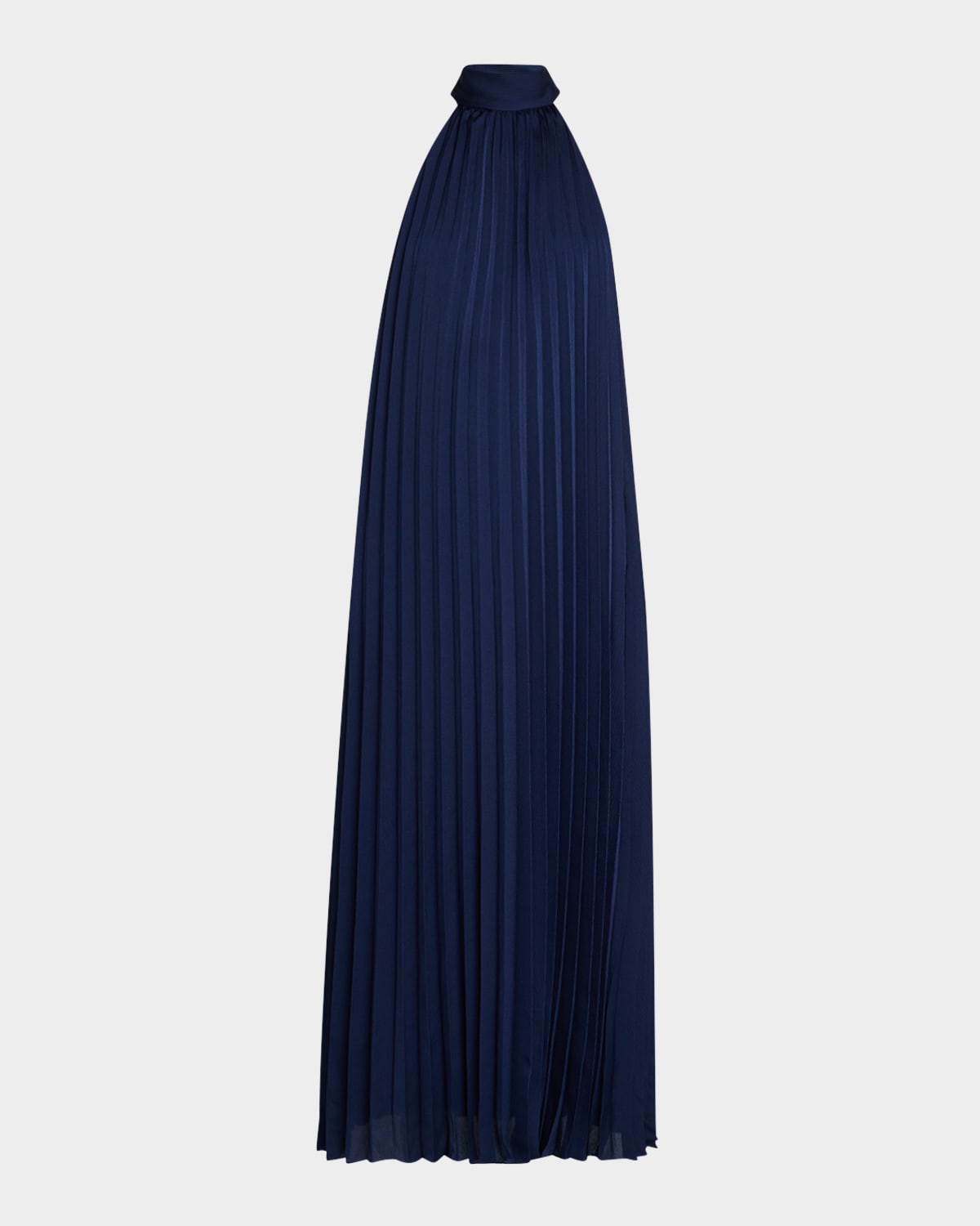 UNGARO BEVERLY PLEATED TRAPEZE HALTER GOWN 