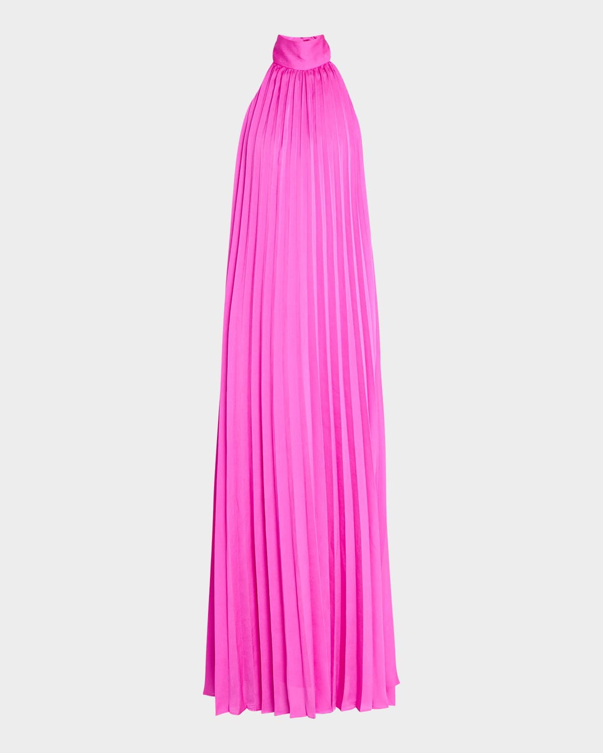 Beverly Pleated Trapeze Halter Gown