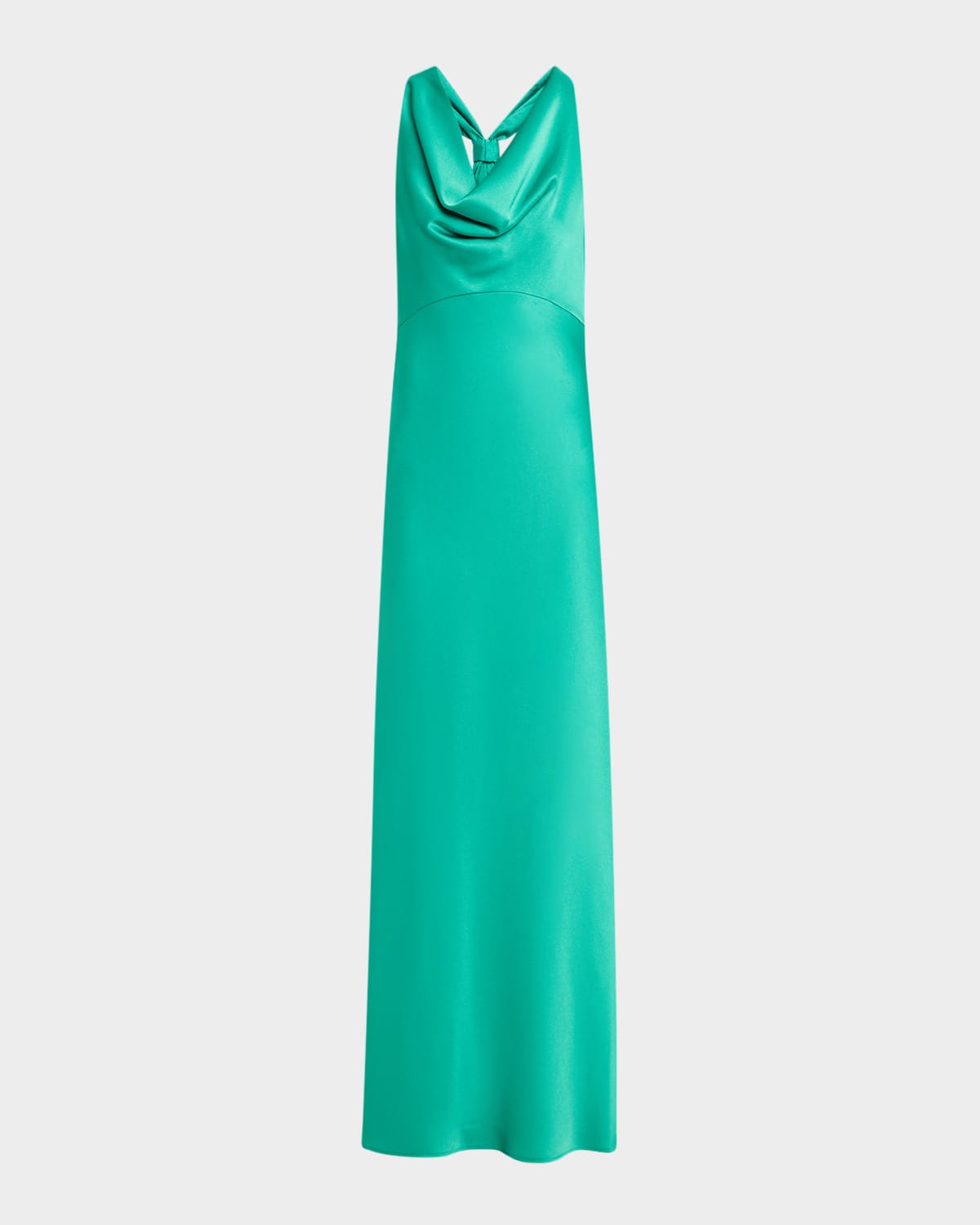 Shop Ungaro Katniss Cowl-neck Halter Gown In Jade
