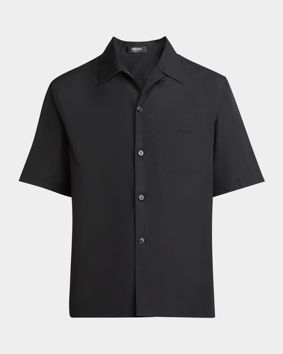 Versace Men's Medusa Cameo Poplin Sport Shirt In Blackgold