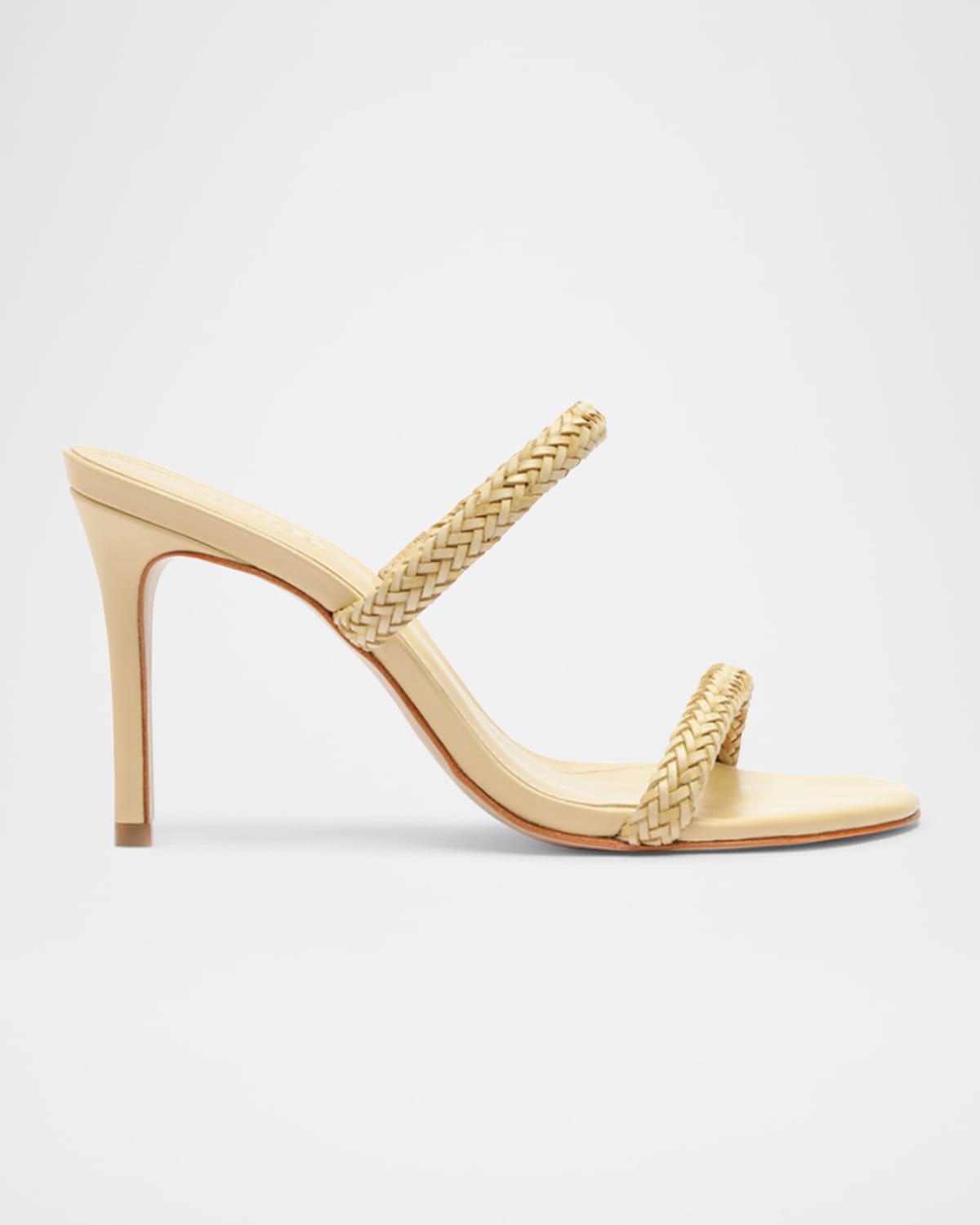 Shop Schutz Taliah Woven Leather Dual-band Sandals In Natural Nibs