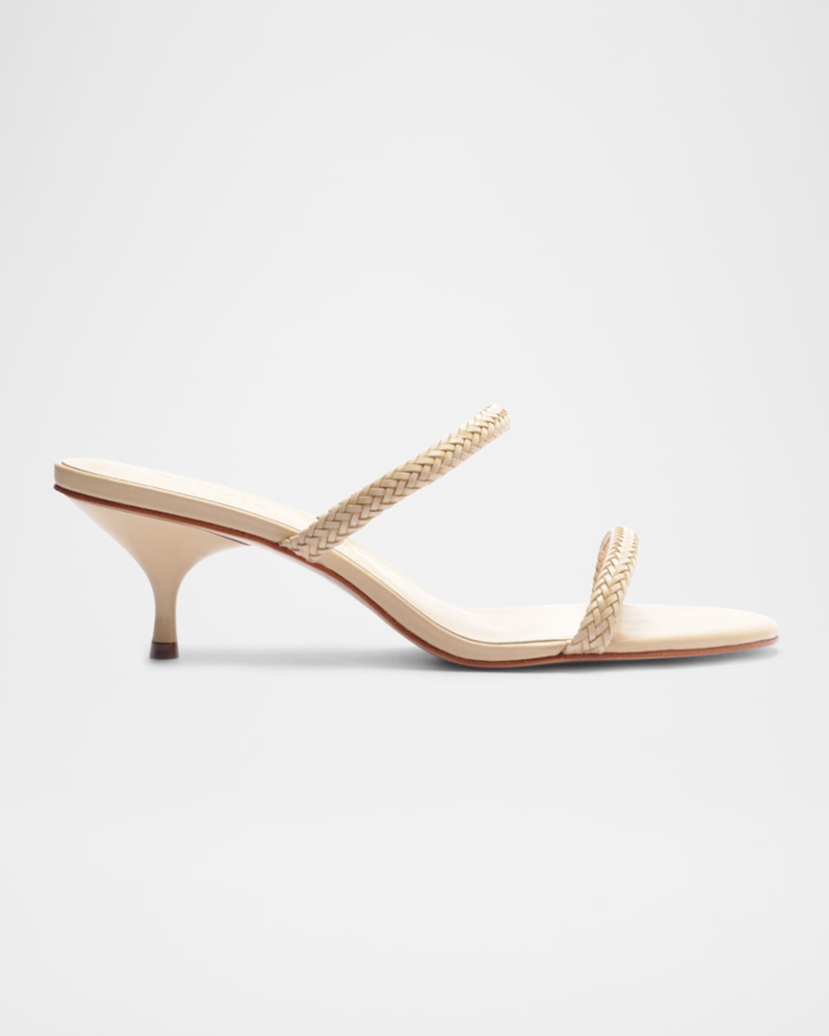 SCHUTZ TALIAH WOVEN LEATHER DUAL-BAND SANDALS 