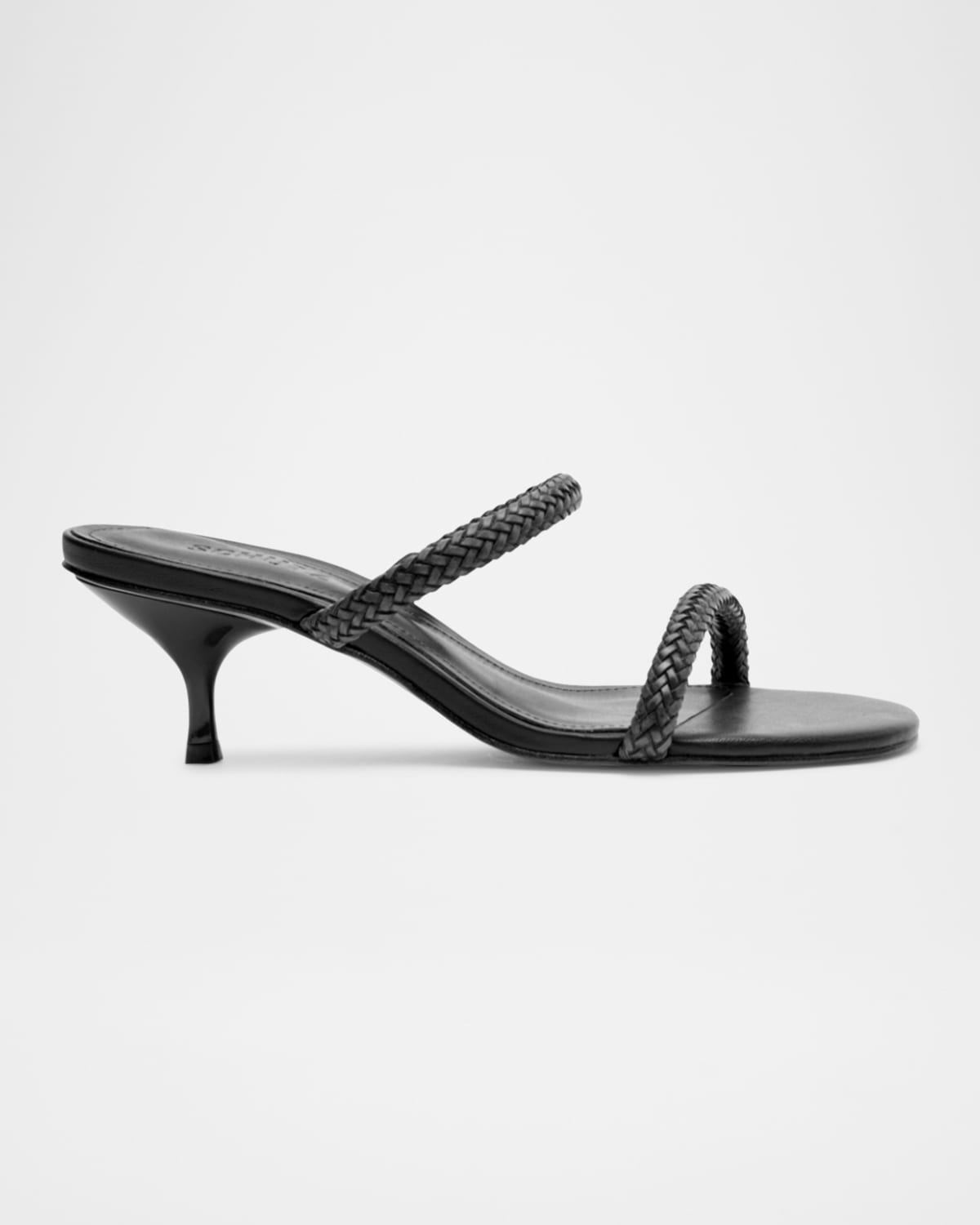 SCHUTZ TALIAH WOVEN LEATHER DUAL-BAND SANDALS 
