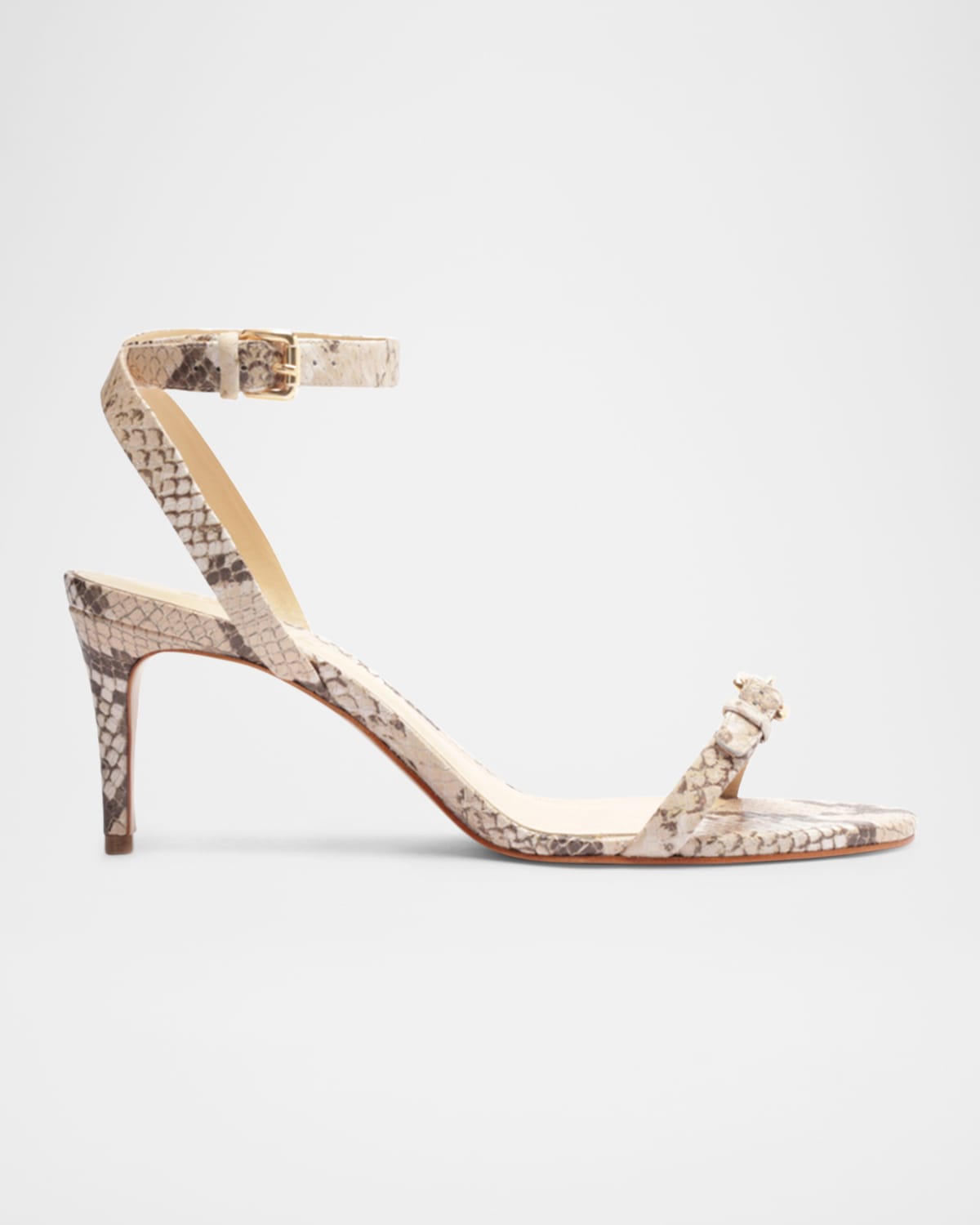 SCHUTZ AURORA SNAKE-EMBOSSED STILETTO SANDALS 