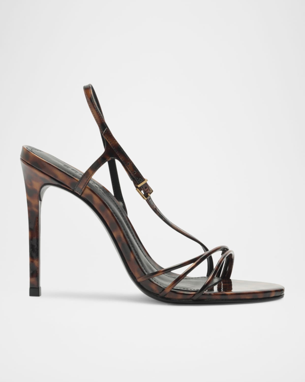 SCHUTZ INEZ STRAPPY TORTOISE SLINGBACK SANDALS 